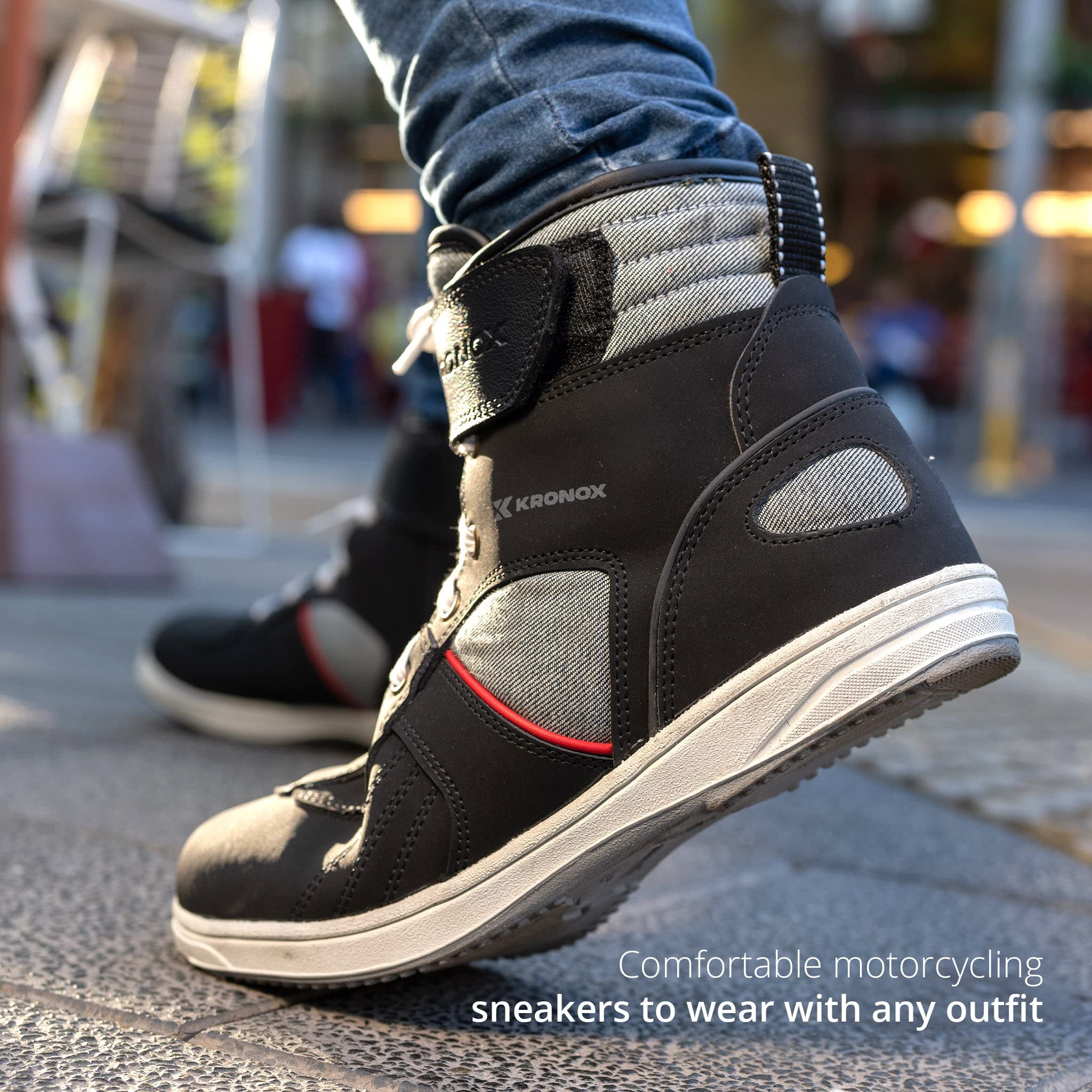 KRONOX Men's Motorcycle Sneakers - Protective Riding Shoes for Street Bikes | Comfortable & Durable for Commuting & Urban Riding
