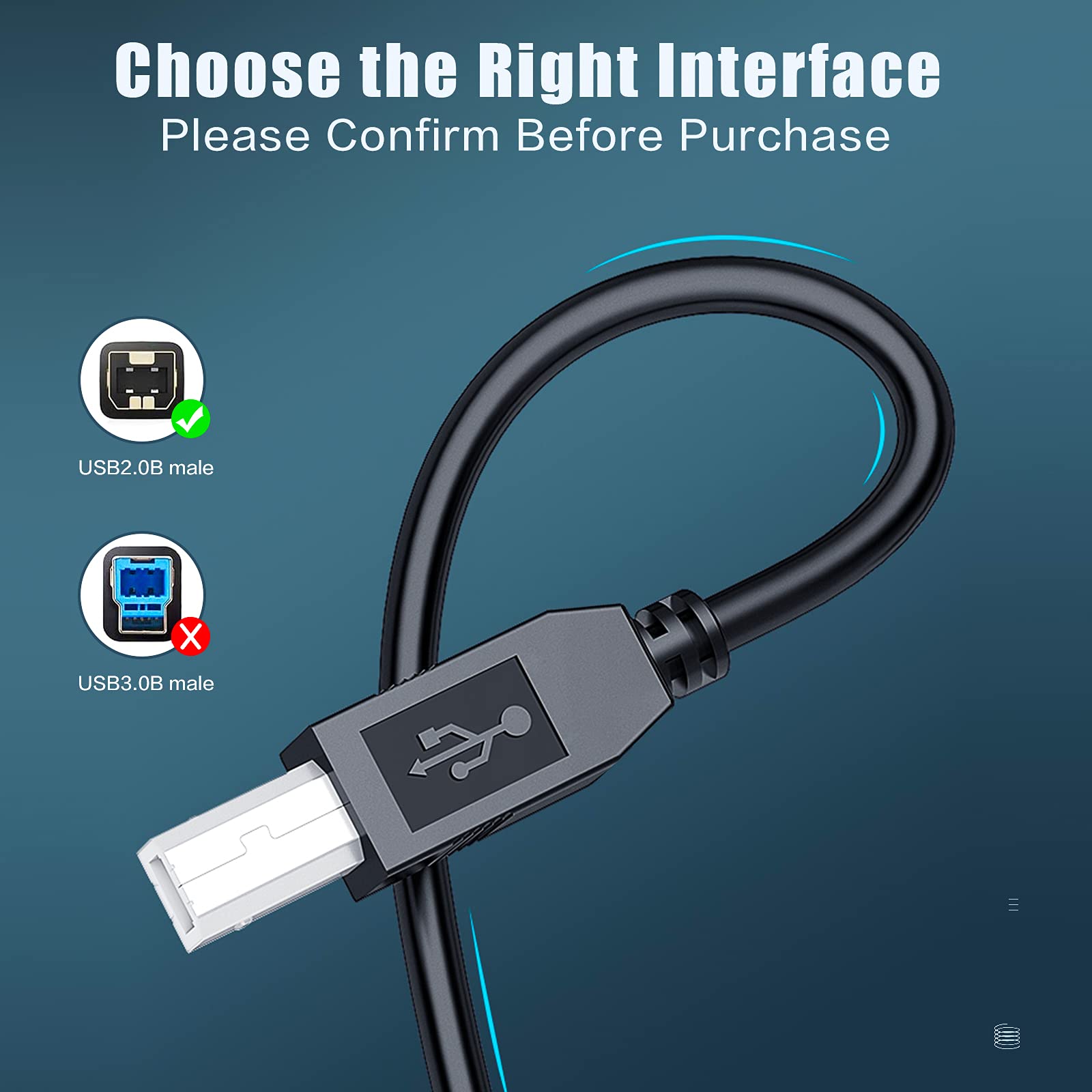 10FT USB Printer Cable for DYMO Label Writer 450 & Twin Turbo - High-Speed Data Transfer & Replacement Cord - Perfect for Shipping Labels, Office Printing & Barcode Scanners