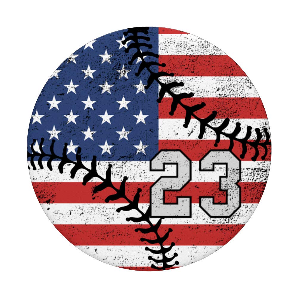 Authentic USA Flag Baseball Jersey Number 23 in Gray & Black - Perfect for MLB Games & Patriotic Sports Fans
