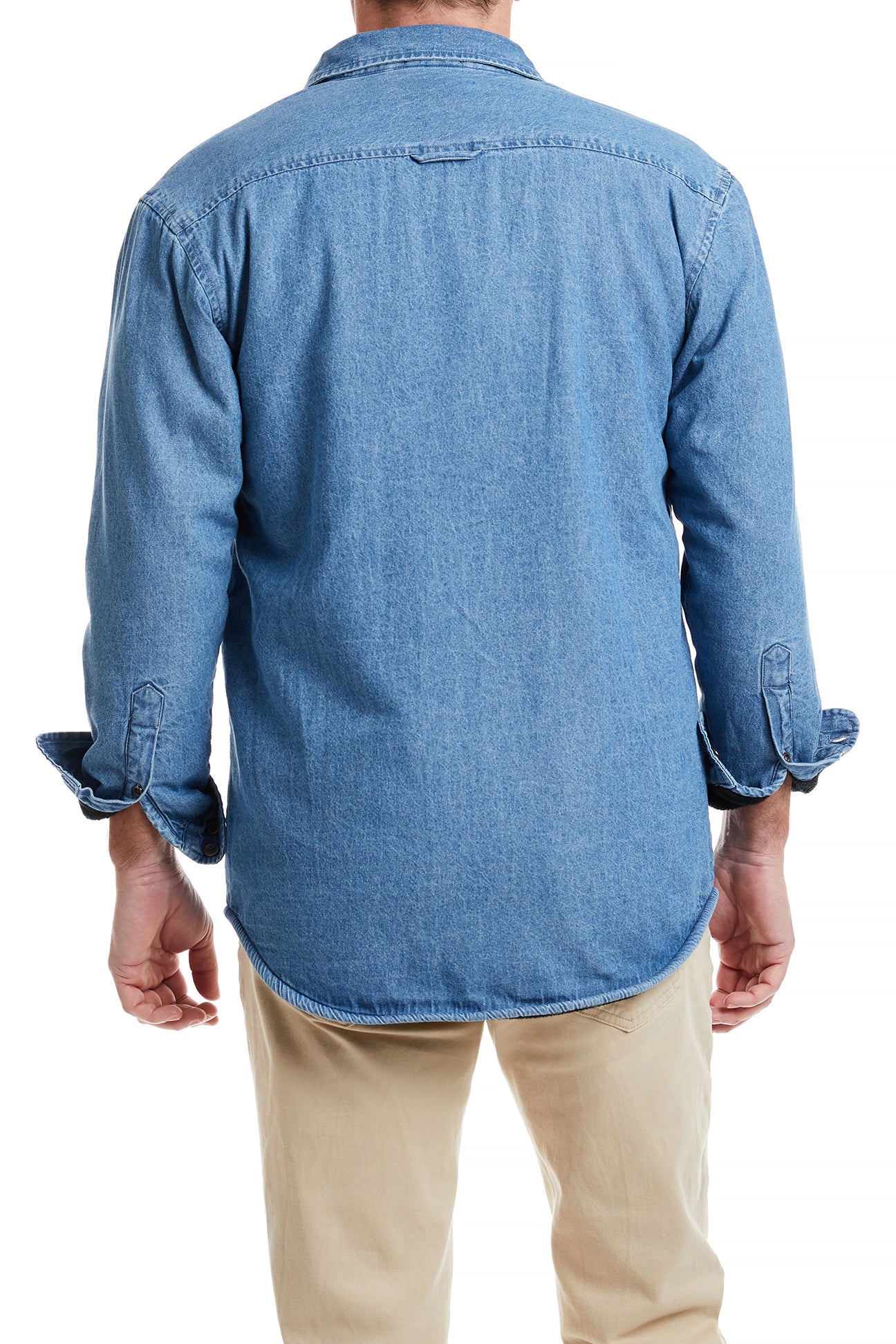 Beach Walker Denim & Fleece Lined Shirt - Comfortable Winter Flannel for Men & Women - Perfect for Outdoor Activities, Camping, and Casual Wear