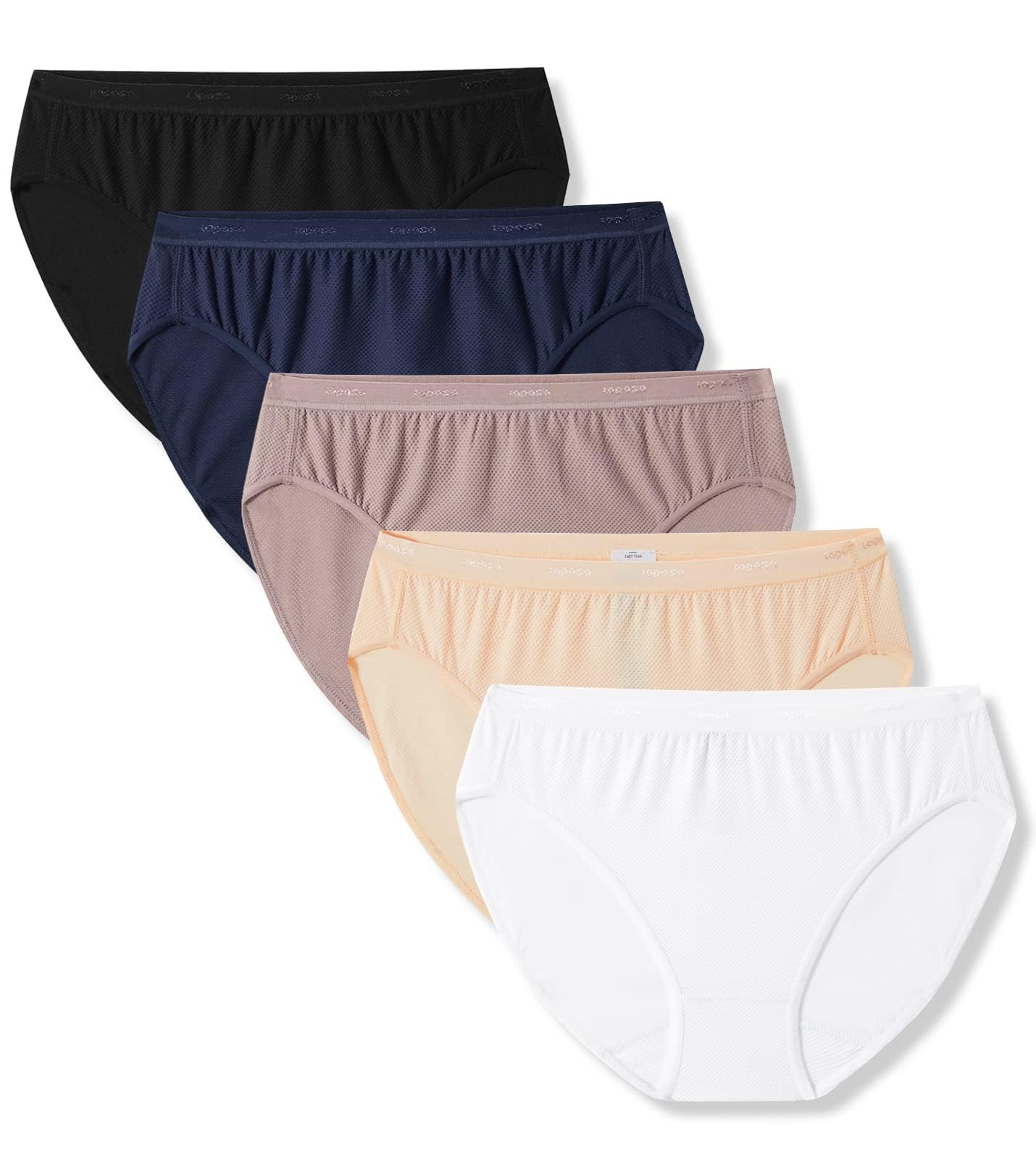 LAPASA Women's Quick Dry Travel Underwear - 5 Pack Breathable Mesh Hiking Bikinis & Activewear Panties for Sports, Gym & Outdoor Adventures | Stay Fresh Comfort All Day