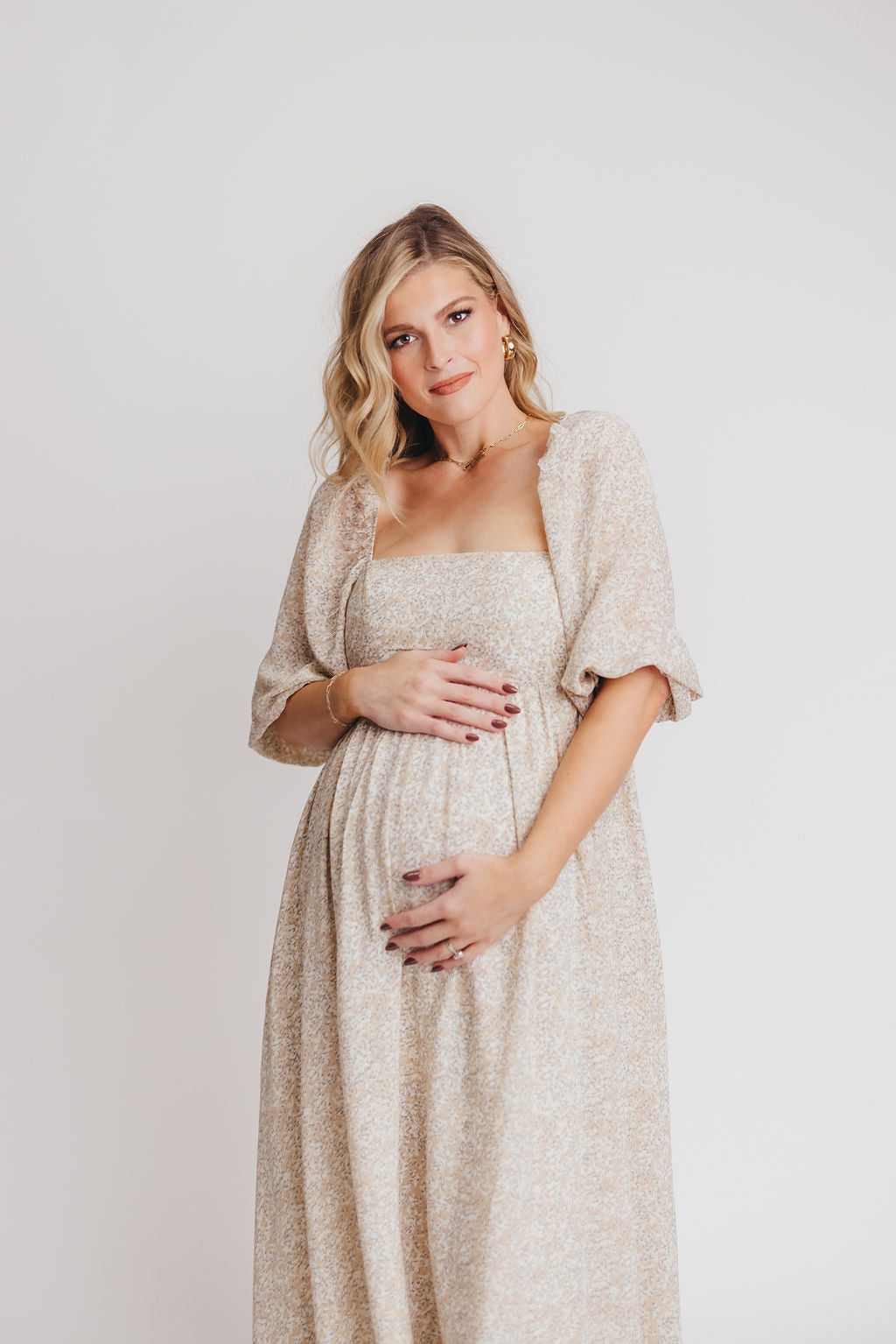 Elegant Mona 'Love Story' Maxi Dress - Bump Friendly & Inclusive Sizing (S-3XL) | Perfect for Maternity, Weddings & Special Occasions