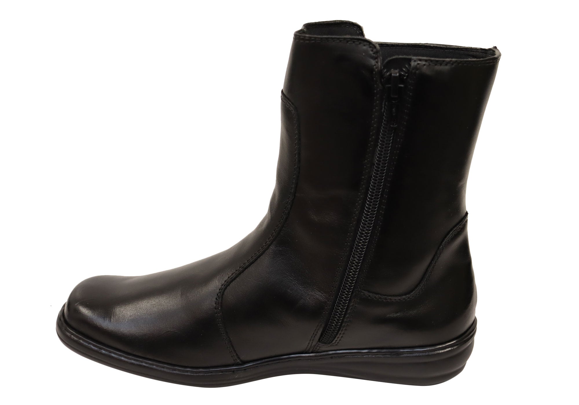 Mironneli Lorrie Women's Comfortable Brazilian Leather Mid Calf Boots - Stylish Ankle Booties for Fall & Winter Fashion | Perfect for Office, Dating & Night Out