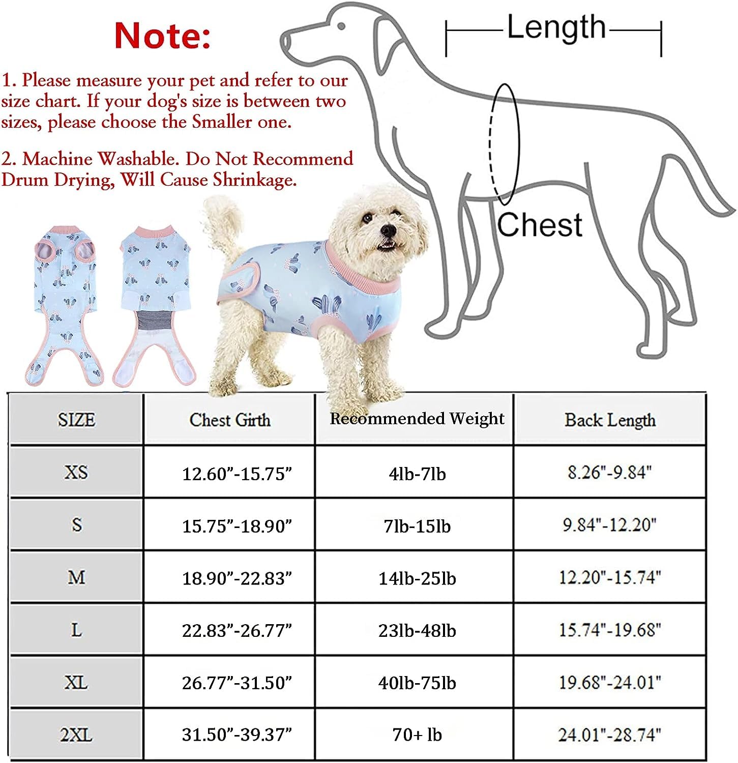 IDOMIK Post-Surgery Dog Recovery Suit - Breathable Pet Surgical Onesie for Dogs & Cats - Spay Neuter Wound Protection - Soft E-Collar Alternative for Licking Prevention - Perfect for Post-Op Care & Abdominal Healing