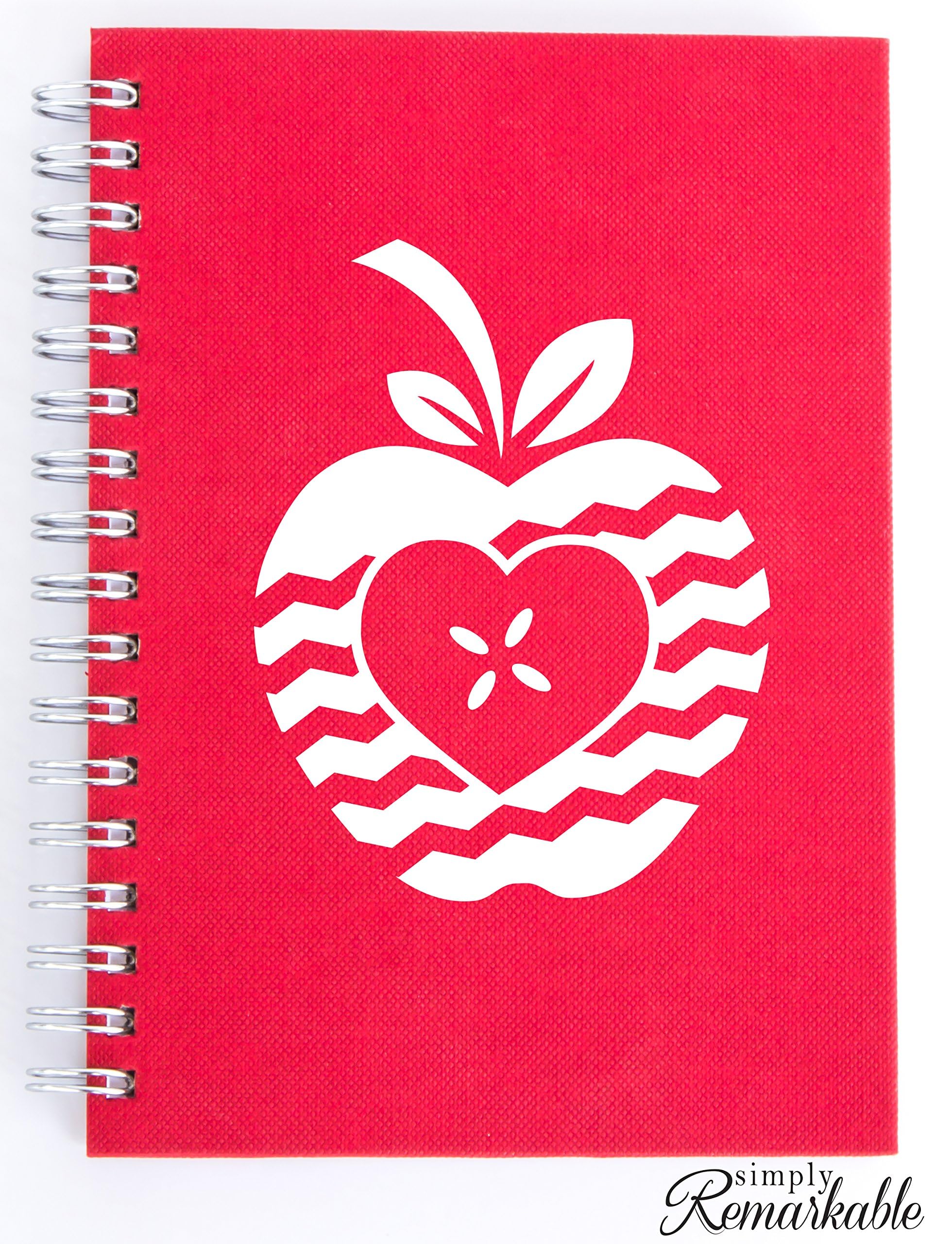 Vinyl Decal Sticker for Computer, Wall, Car, Mac, MacBook - Chevron Apple Heart Frame Design - Perfect for Teachers, Students, Gifts, iPads, Tutors - Great for Personalizing Laptops, Notebooks, Water Bottles & Home Decor