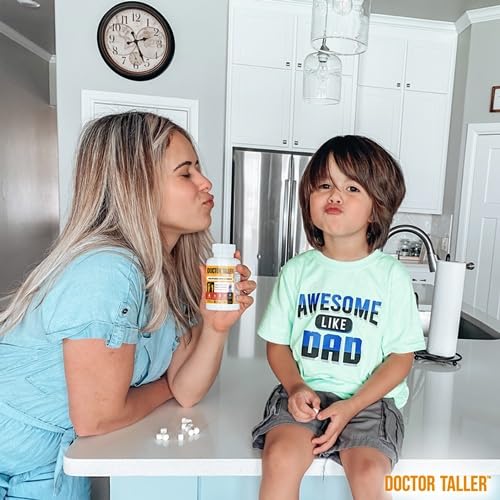 NuBest Doctor Taller Kids Multivitamin Chewable Tablets - Immune Support & Bone Growth Vitamins for Toddlers & Children Ages 2-9 - Grape Flavor Vegan Gummies (60 Count, 1 Month Supply) - Perfect for Daily Health & Active Kids Playtime