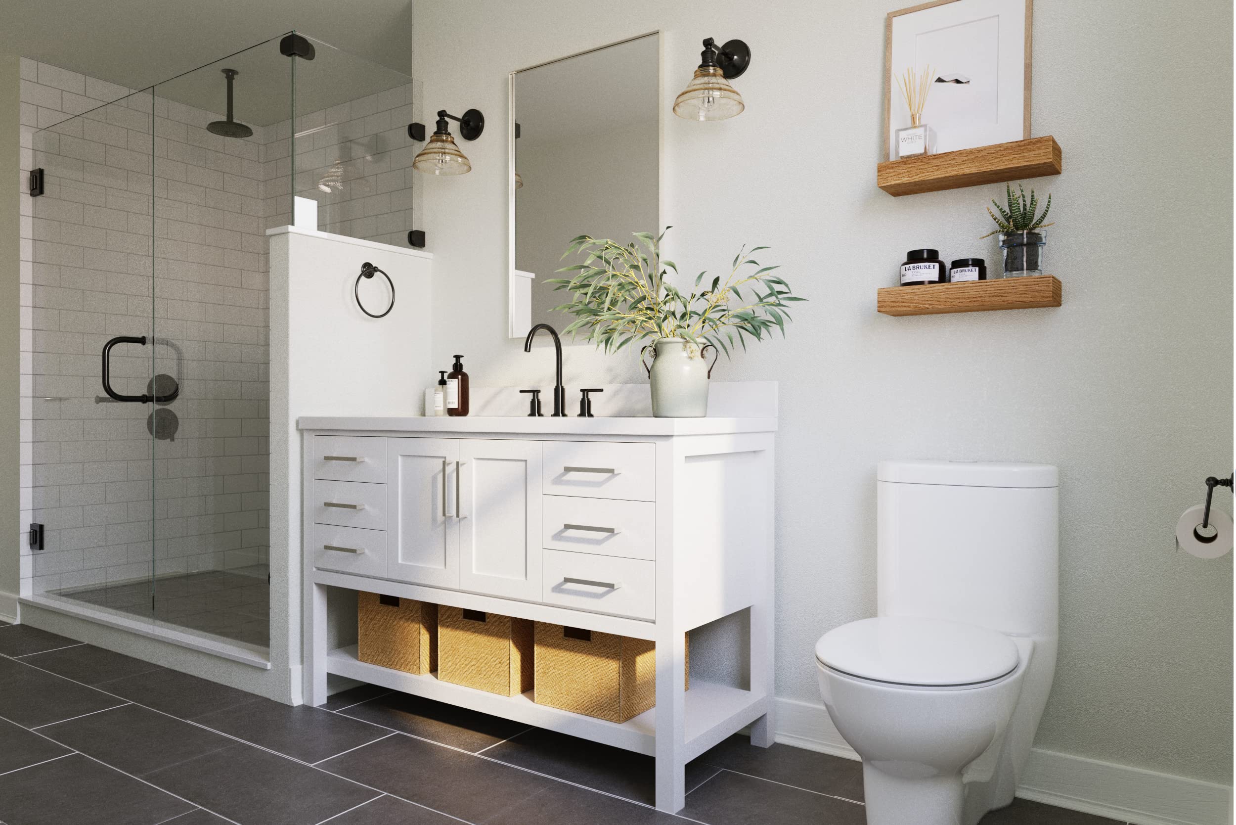White Bathroom Vanity 54