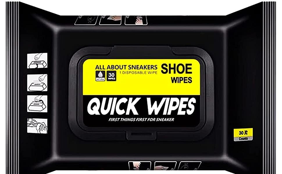 Qolixs Natural Sneaker & Shoe Cleaner Wipes (Pack of 01) - Portable Shoe Cleaning Wipes for Quick Dirt & Stain Removal - Safe for Most Footwear - Perfect for Gym, Travel & Outdoor Activities