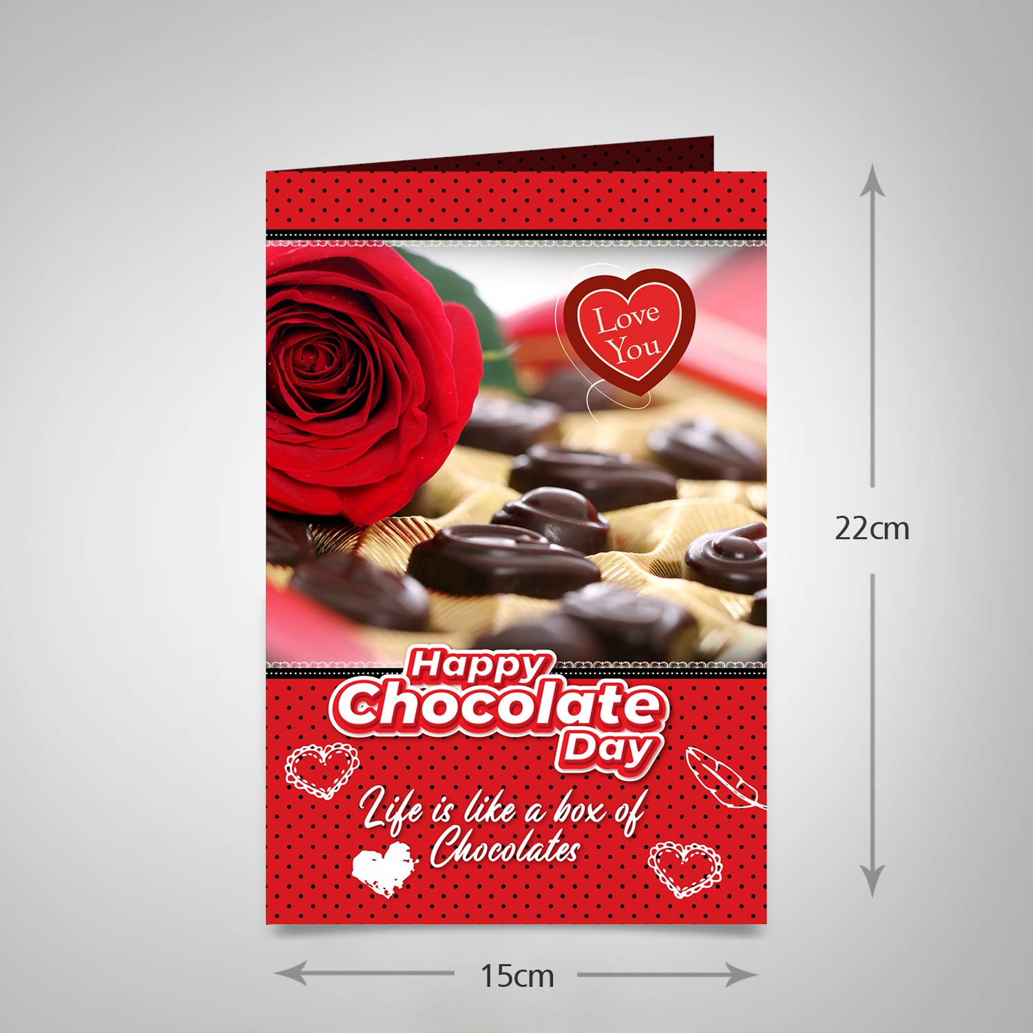 Love You Happy Chocolate Day Greeting Card with 2 Long-Lasting Nail Polishes - Perfect Gift for Women, Birthday, Anniversary & Valentine's Day | Life is Like A Box of Chocolates Theme