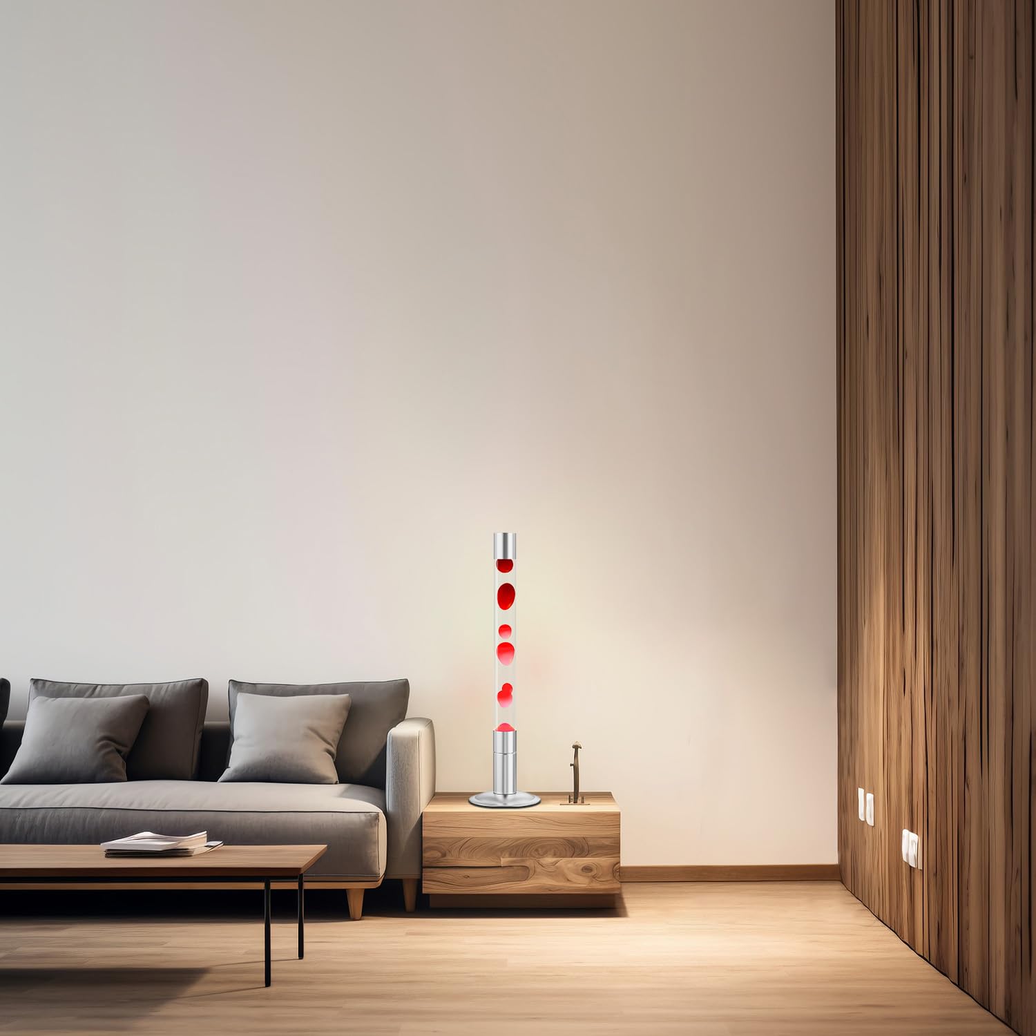30-Inch Liquid Motion Lamp with Red Wax & Blue Liquid - Magma Lava Lamp for Home, Office, Bedroom Decor - Relaxing Sensory Light for Adults & Kids - Perfect for Meditation, Stress Relief & Mood Lighting