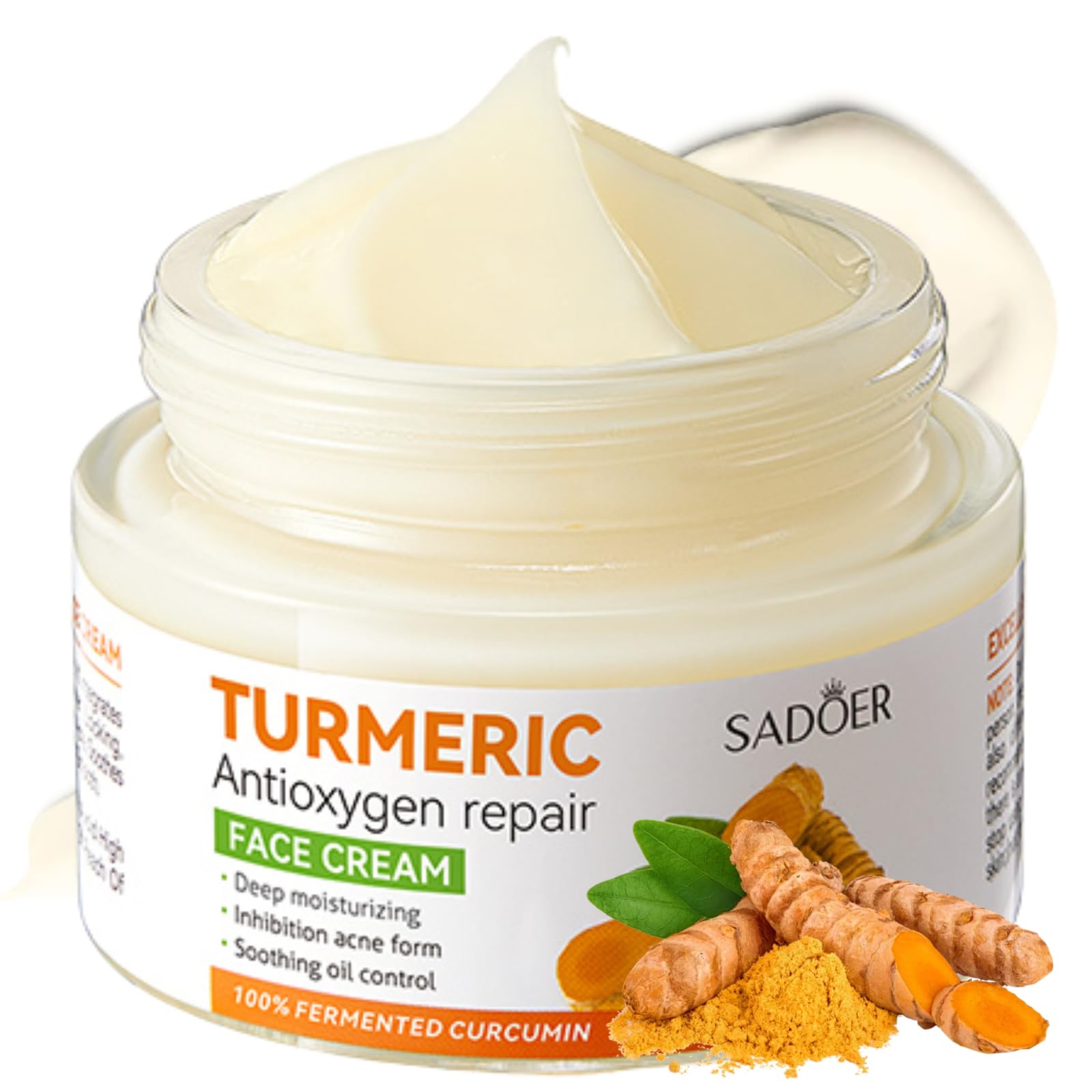 Turmeric Face Cream for Dry & Oily Skin - Hydrating Anti-Aging Moisturizer for Women - Korean Skincare for Acne Care & Daily Use