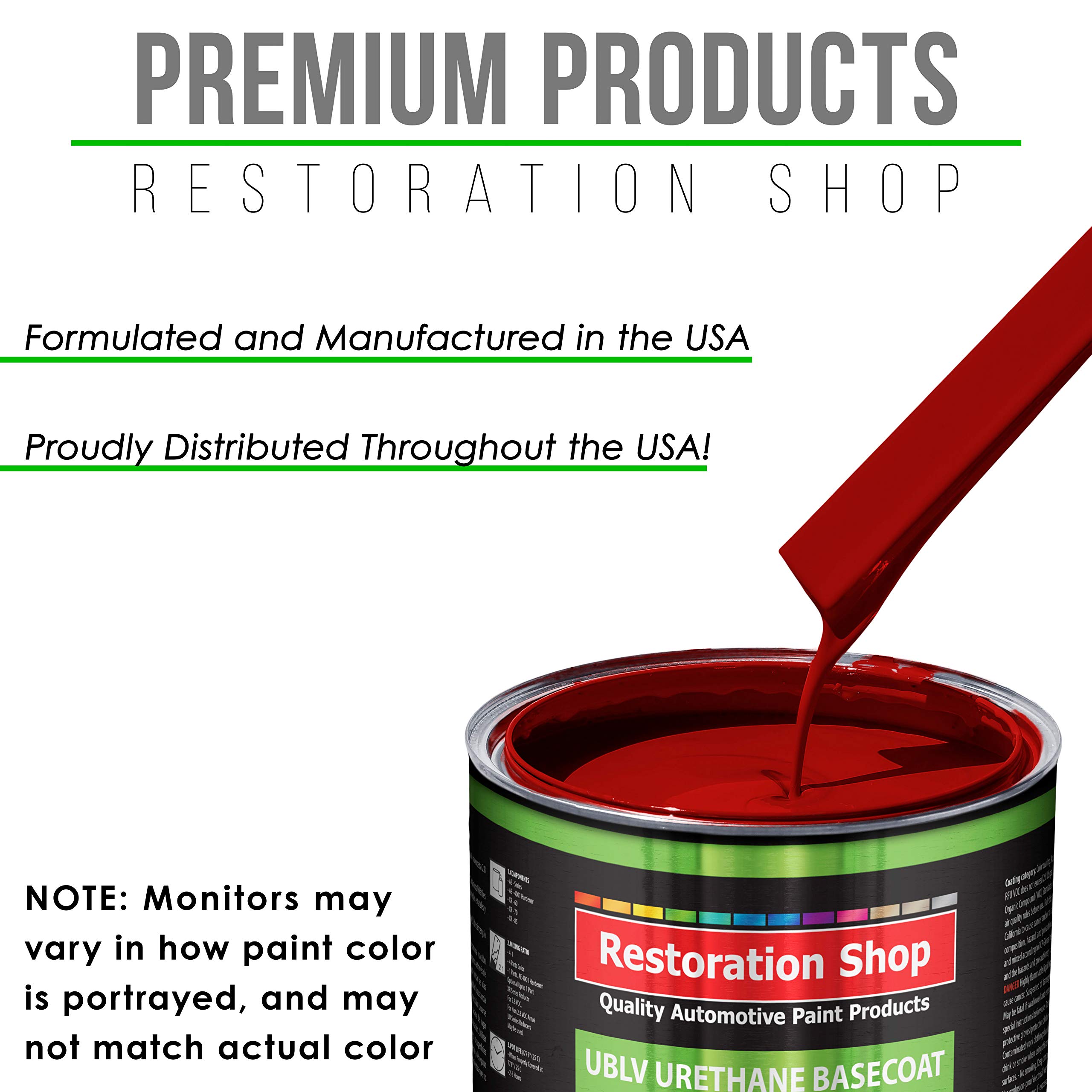 Candy Apple Red Low VOC Urethane Basecoat Auto Paint - 1 Quart Professional High Gloss Automotive Refinish Coating for Cars & Trucks - Perfect for Vehicle Restoration & Custom Paint Jobs