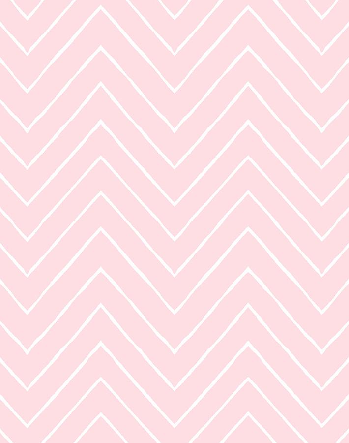 Frances Chevron Pink Wallpaper by Wallshoppe - Modern Geometric Peel & Stick Wallpaper for Bedroom, Nursery, or Home Office Decor