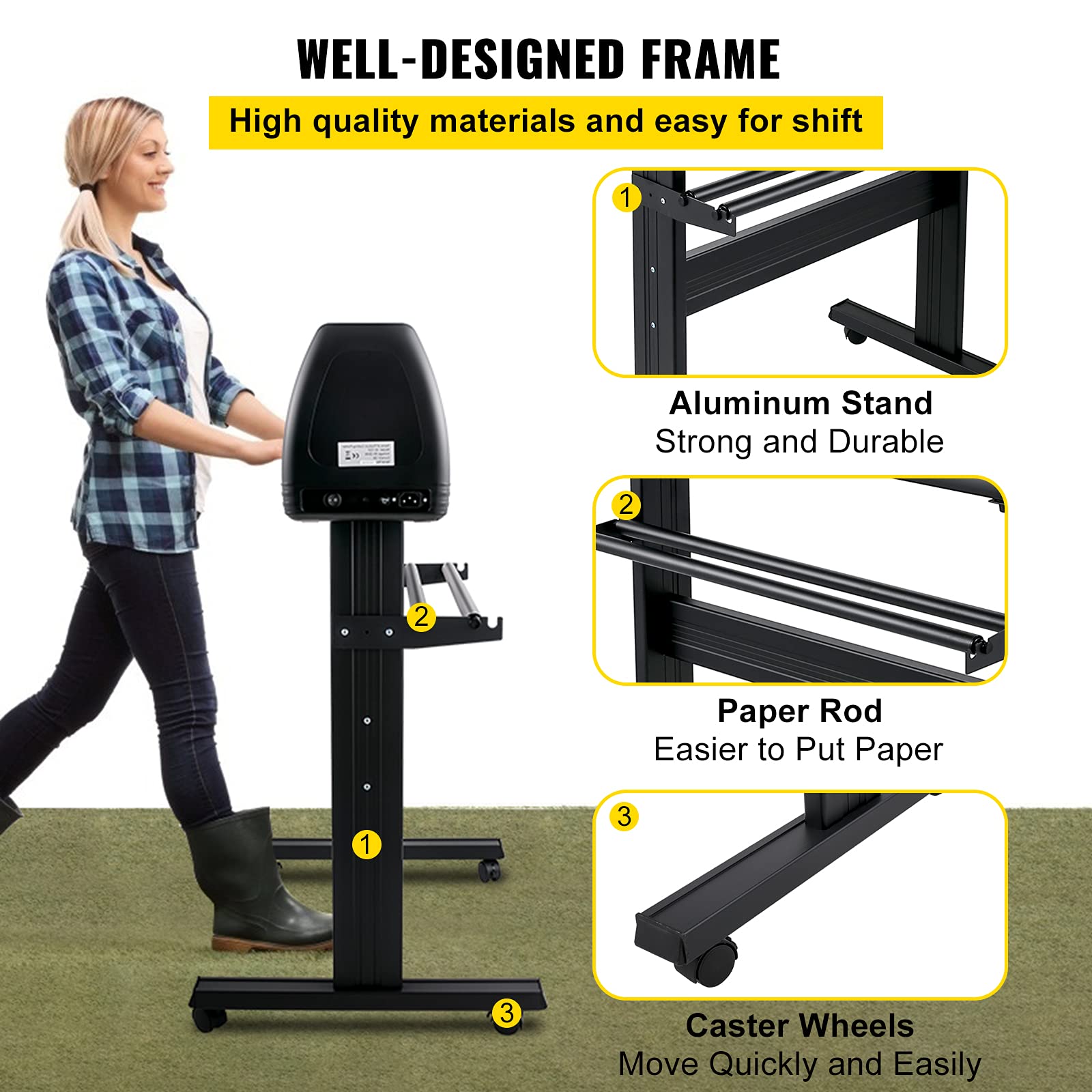 VEVOR 28-Inch Vinyl Cutter Plotter Machine with LCD Display - Adjustable Double-Spring Pinch Rollers, Sign Cutting Plotter with Signmaster Software for Design & Cutting - Perfect for Sign Making, Decals, Stickers, Vehicle Wraps and DIY Craft Projects