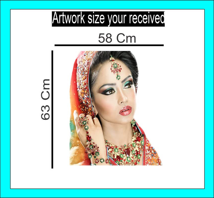 Large Bridal Makeup Wall Sticker 58x63cm - Wedding Spa Decor, Beauty Salon Wall Art for Home & Professional Use | Perfect for Bridal Shops, Salons & Wedding Venues