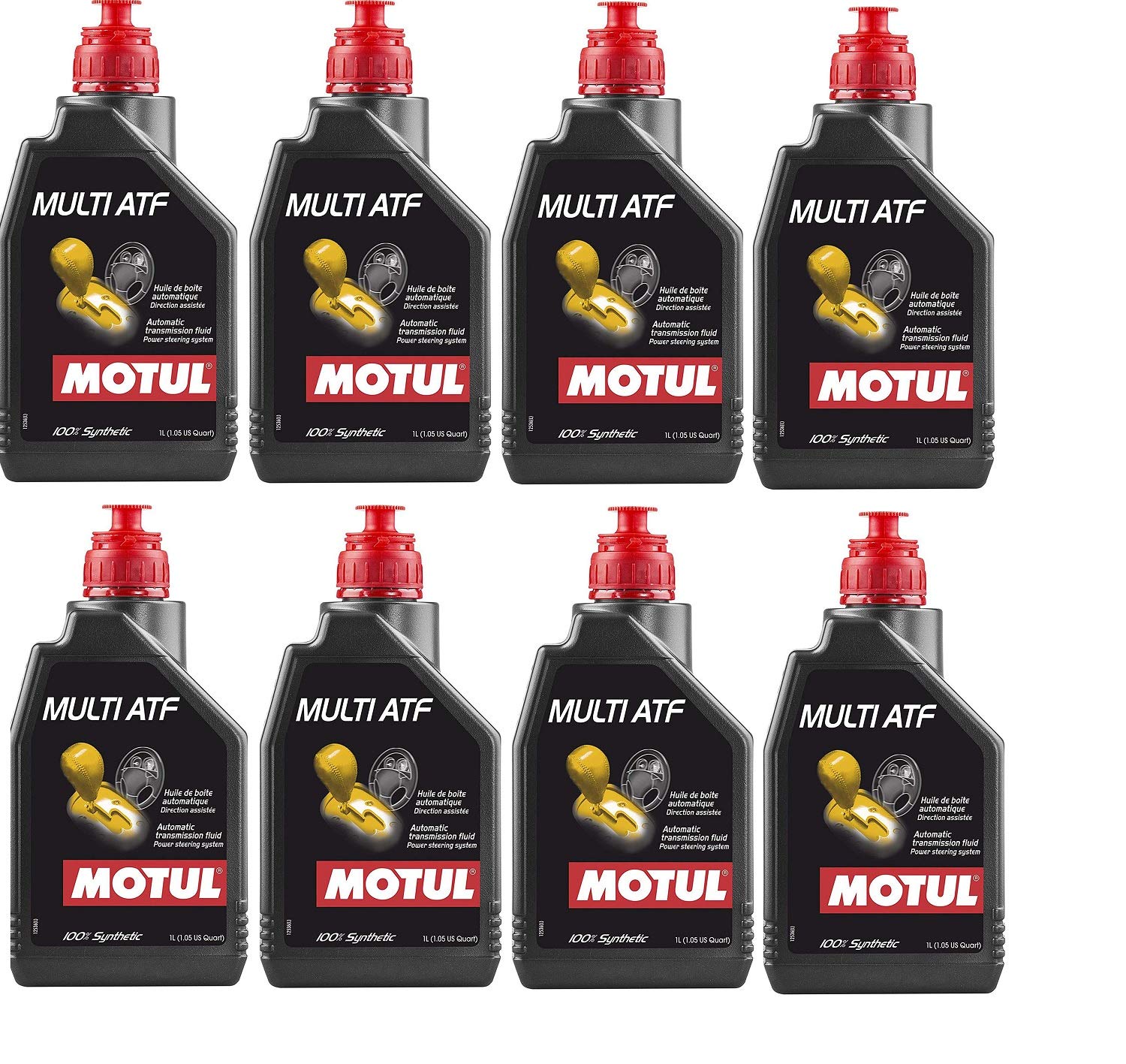 Motul 105784 Multi ATF Automatic Transmission Fluid - 8 Pack (1 Liter Each) | High-Performance Transmission Fluid for Cars, Trucks & SUVs | Smooth Shifting & Extended Transmission Life