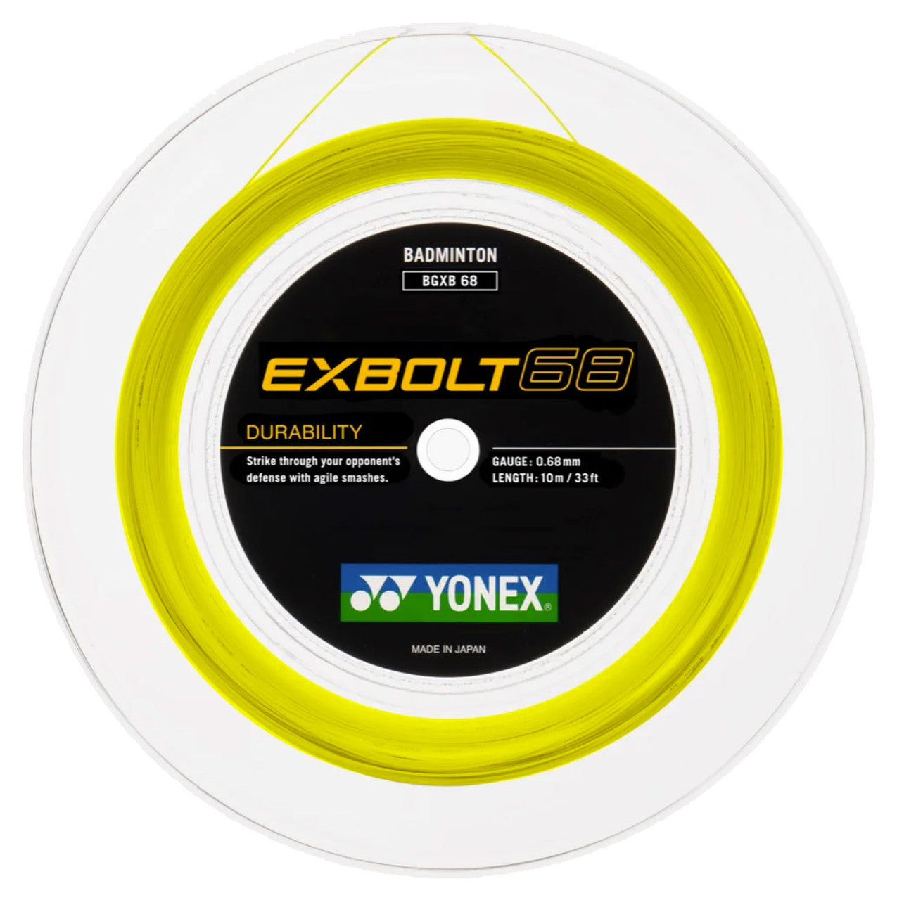 Yonex Exbolt 68 Badminton String Reel - High Performance Badminton String for Tournament Play - Perfect for Professional Players and Competitive Matches