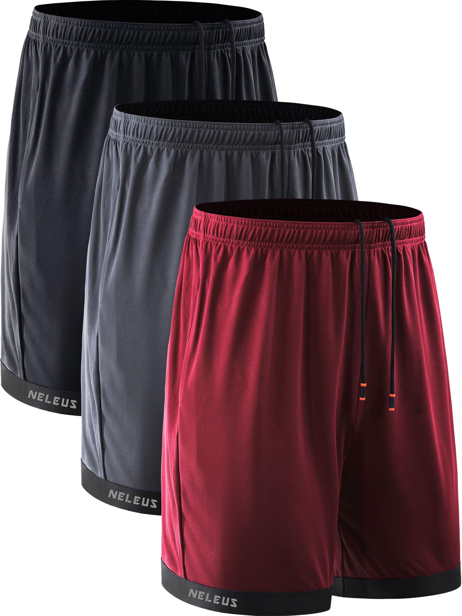 NELEUS Men's Lightweight Quick-Dry Workout Shorts with Pockets - Gym Running Basketball Training & Casual Wear