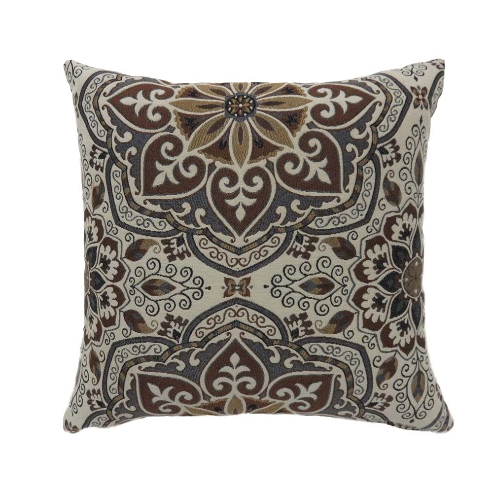 Furniture of America Bela 22x22 Inch Decorative Throw Pillows Set of 2 - Multi-Color Soft Fabric Square Cushions for Sofa, Bed & Living Room Decor