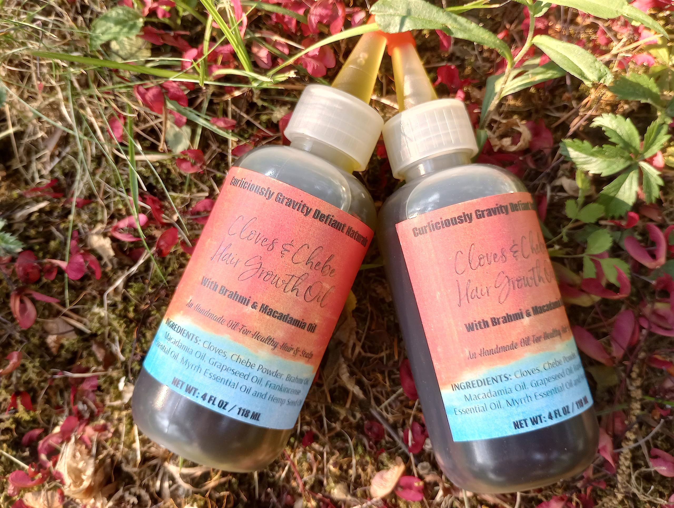 Organic Cloves & Chebe Fast Hair Growth Oil - 100% Pure Chebe Powder from Chad - African Chebe Hair Treatment for Dry, Damaged & Breakage Prone Hair - Safe for Men, Women & Kids - Promotes Healthy Hair Growth - Perfect for Daily Nourishment & Scalp Care