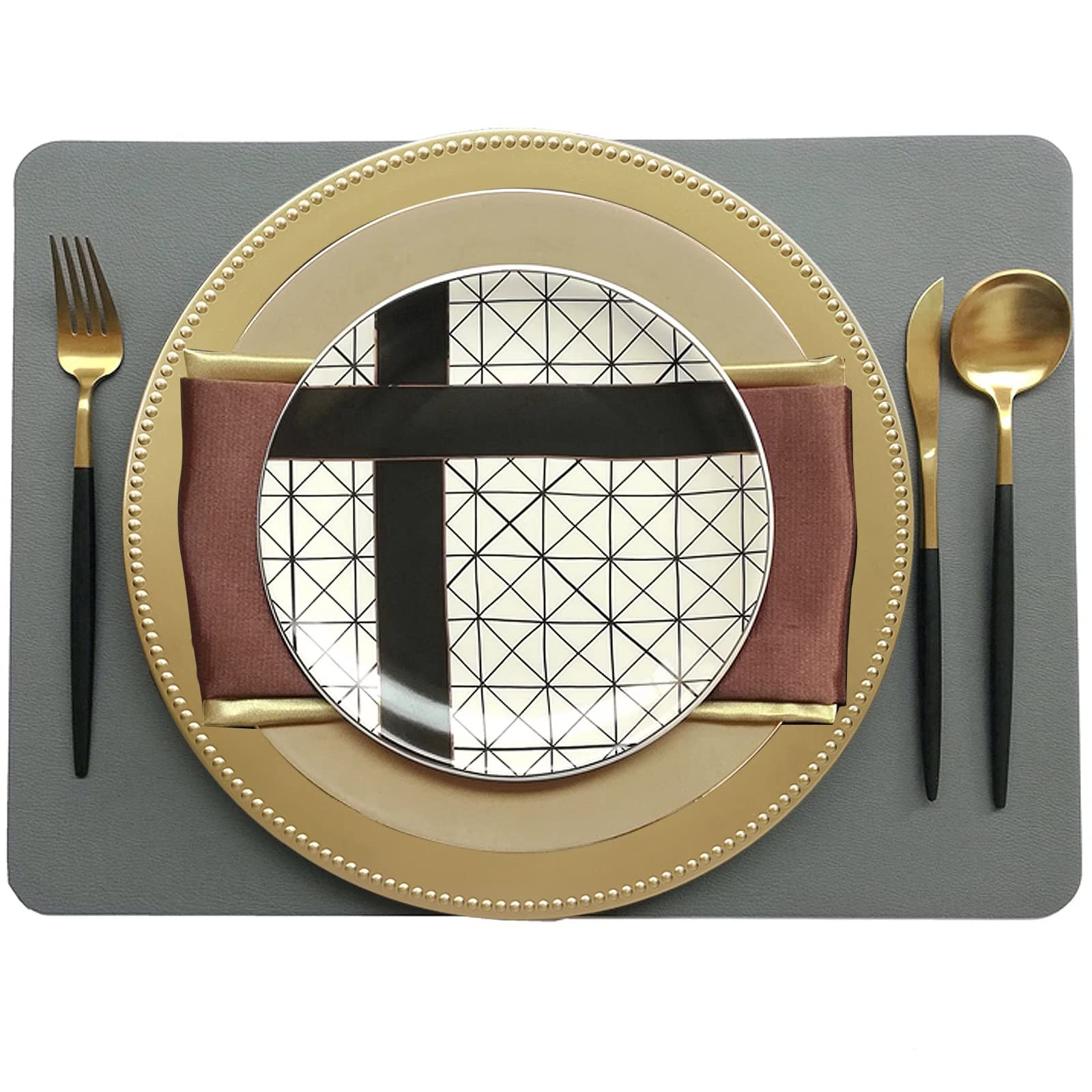 12-Pack Gold Beaded Charger Plates - 13