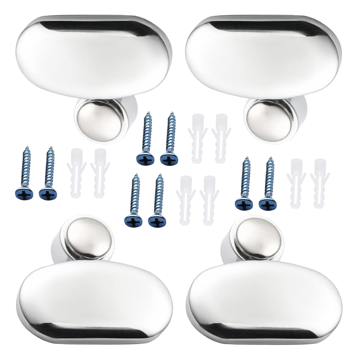 MroMax 4PCS Mirror Clips - Zinc Alloy Glass Clip Holders for 3mm-5mm Thick Mirrors - Bright Surface Finish - Perfect for Bathroom, Vanity & Wall Mirrors Installation