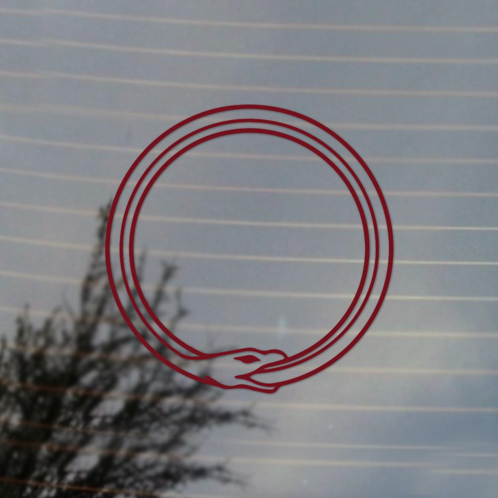Ouroboros Vinyl Decal for Cosplay & Fan Gear - Merlot Burgundy Color - Perfect for Laptops, Cars, and DIY Projects