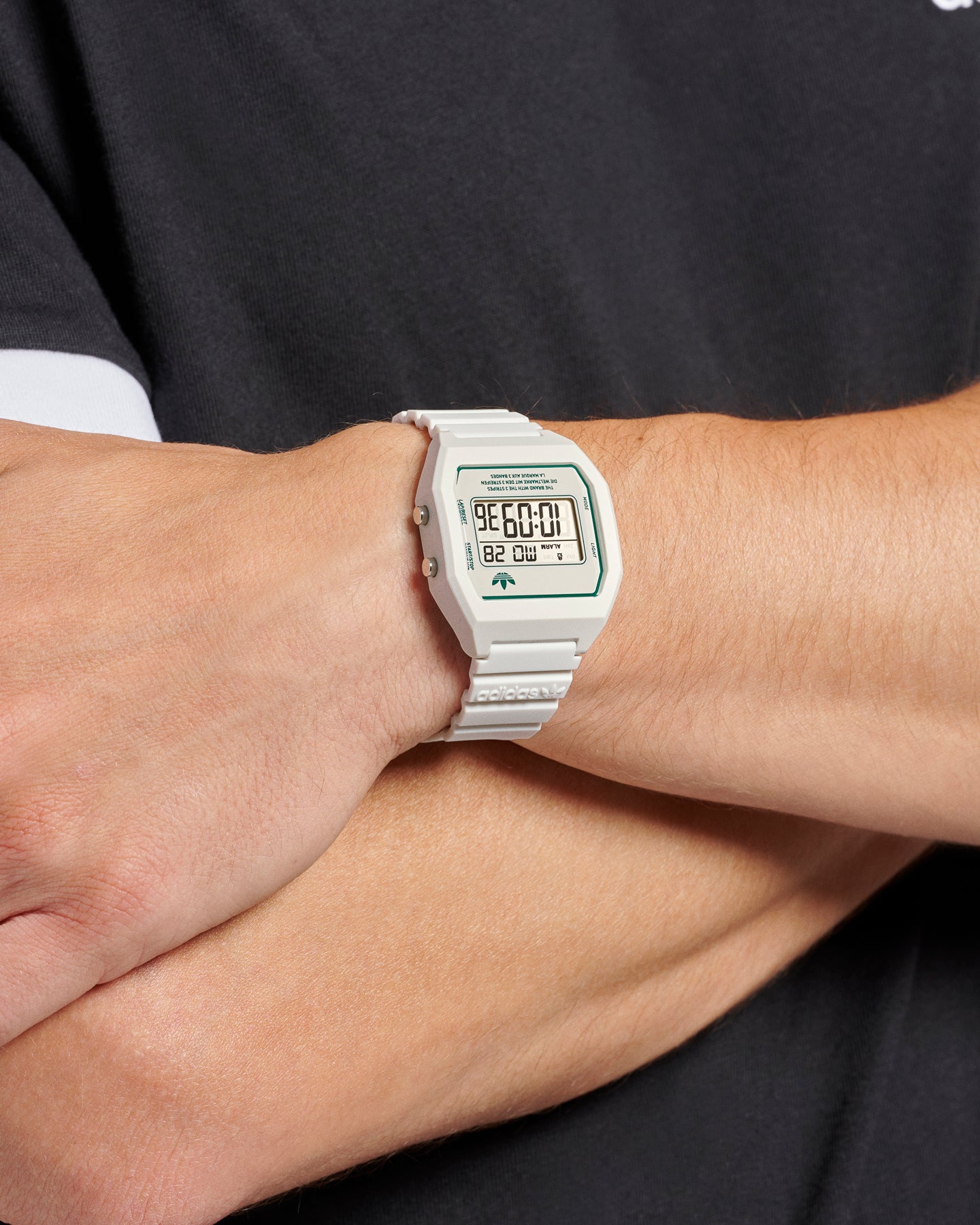 Adidas Digital Two Watch - Silver/Green Sports Watch for Men & Women - Perfect for Running, Gym & Outdoor Activities