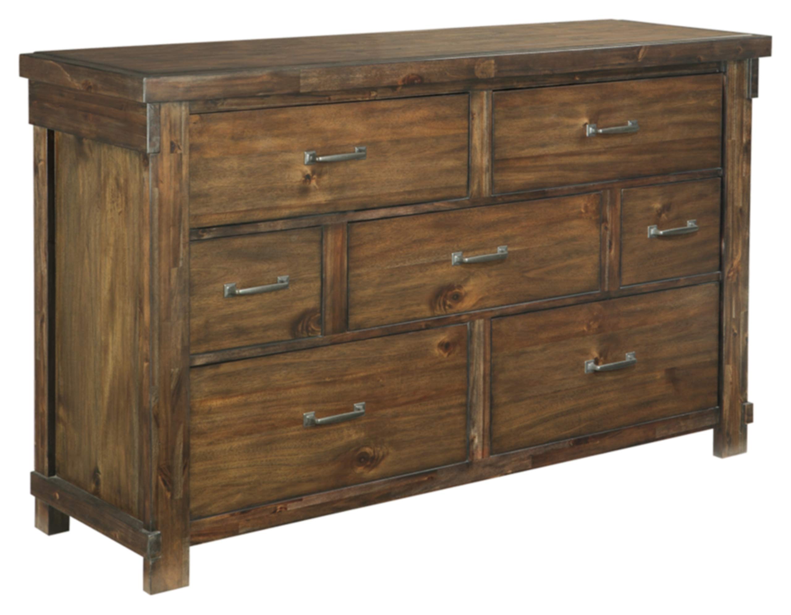 Signature Design by Ashley Lakeleigh Rustic Industrial 7-Drawer Dresser in Dark Brown - Perfect for Bedroom Storage & Farmhouse Decor