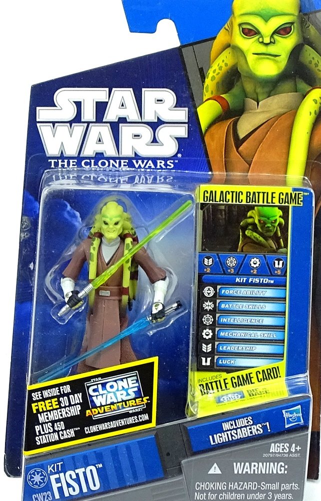 Star Wars Clone Wars Animated Kit Fisto Action Figure (2010 Edition, CW No. 23) - Perfect for Collectors, Display & Role-Play Scenes