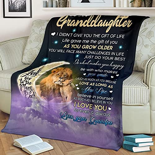 Personalized Lion Blanket for Granddaughter - 