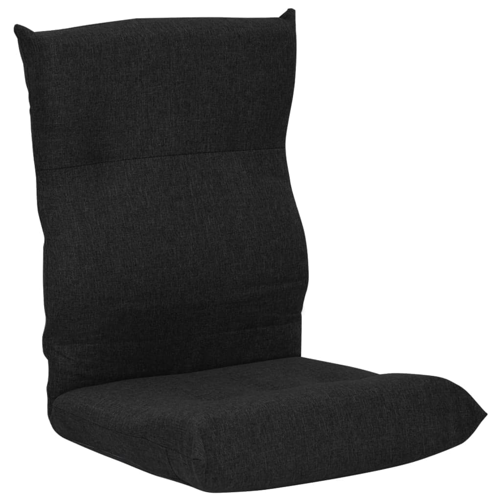SKM Folding Floor Chair - Black Fabric Ergonomic Design for Comfortable Sitting, Perfect for Living Room, Bedroom, Office, and Meditation Use