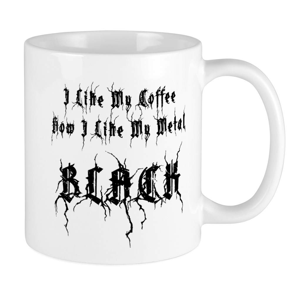 Black Metal & Black Ceramic Coffee Mug - 11 oz Tea Cup for Coffee & Tea Lovers | Perfect for Home, Office & Gifts