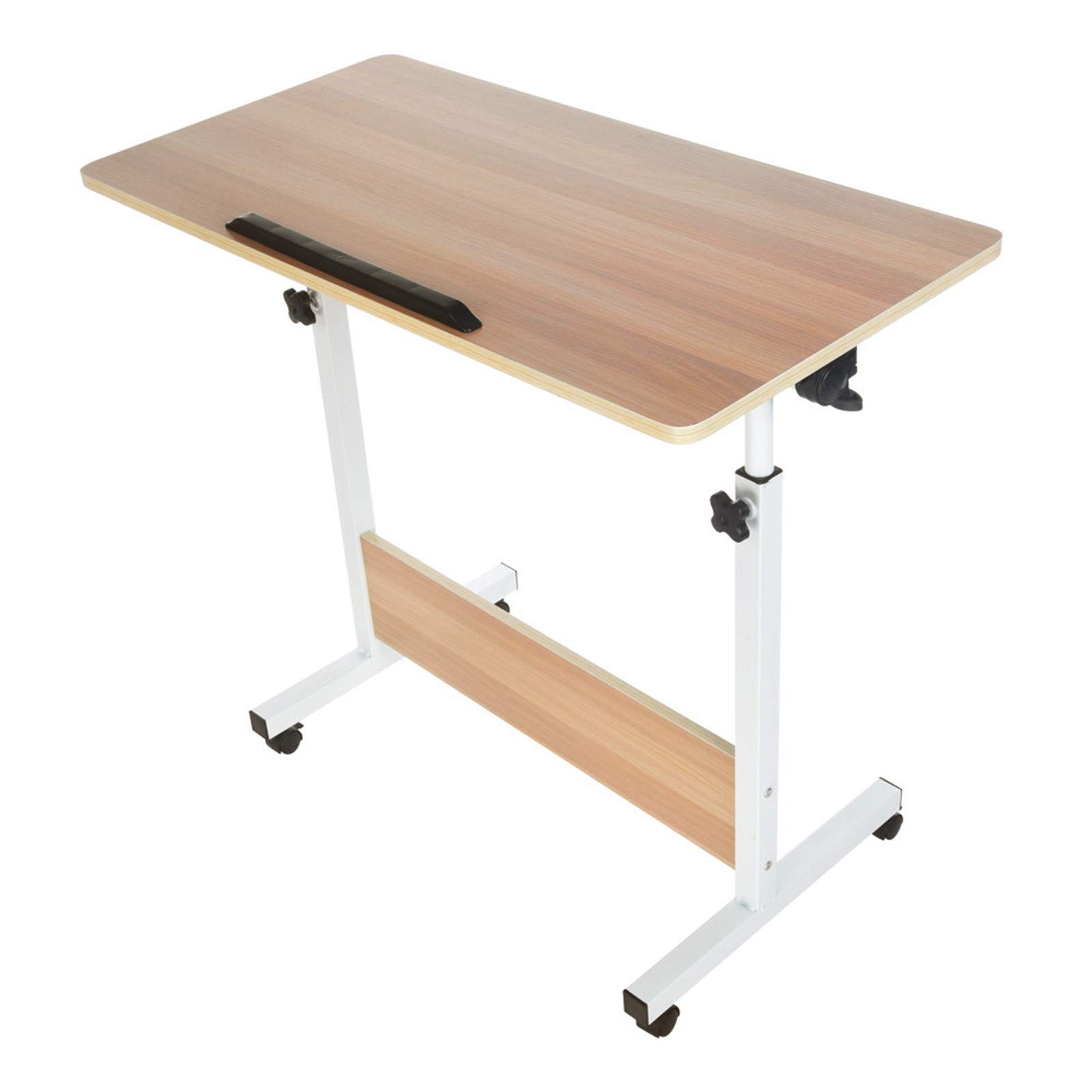 Adjustable Mobile Standing Desk for Small Spaces - Rolling Laptop Cart on Wheels, Portable Home Office Workstation, Bedside Computer Desk & Bed Table for Eating - Perfect for Remote Work, Dorm Rooms & Small Apartments