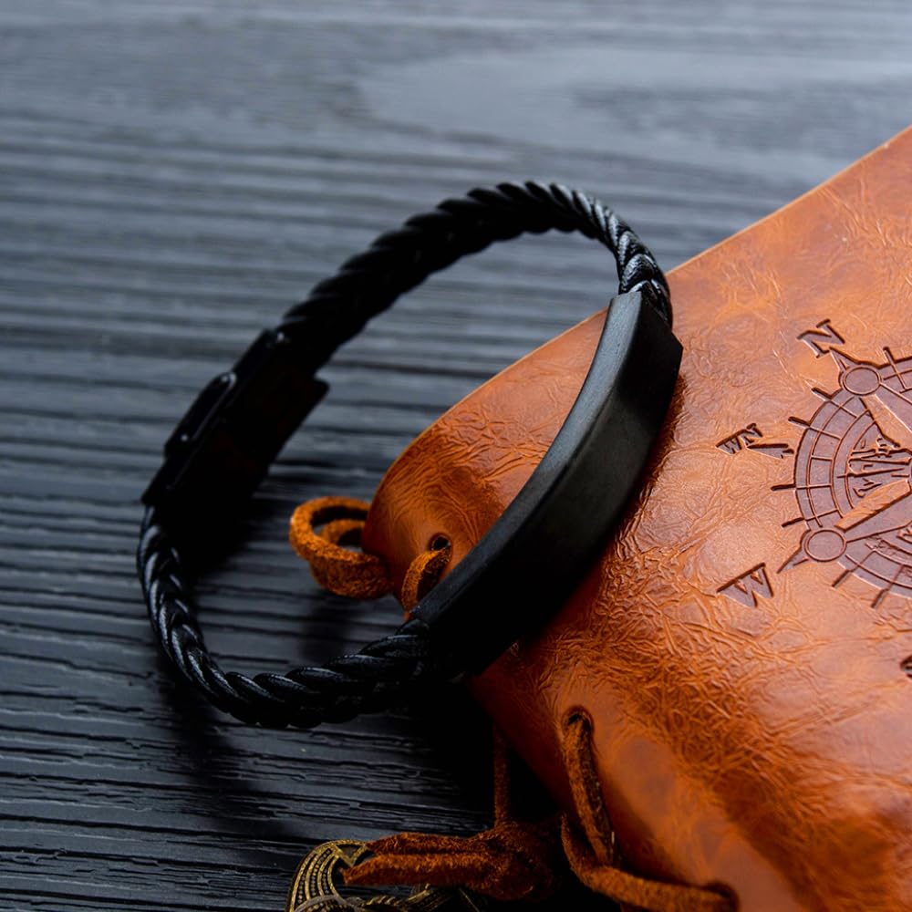 Engraved Adjustable Leather Bracelet for Women - Inspirational Gift from Mom to Daughter for Christmas, Birthday - 'Wherever Your Journey Takes You' Message - Perfect for Daily Wear, Special Occasions & Meaningful Moments