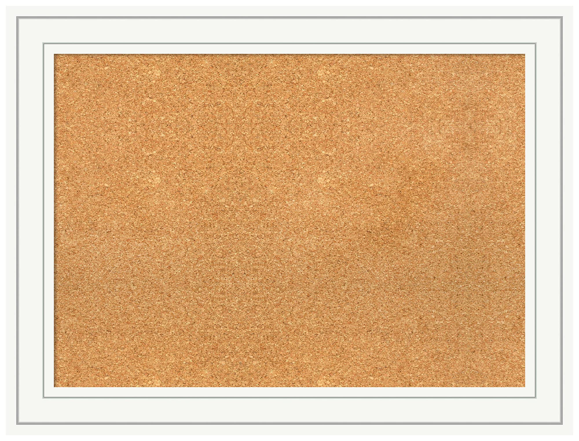 Amanti Art 25x33 Inch Natural Cork Board with White Wood Frame - Medium Vision Board for Office & Home Organization, Pinboard for Notes, Photos & Decor - Perfect for Wall Display in Home, Office & Dorm Rooms