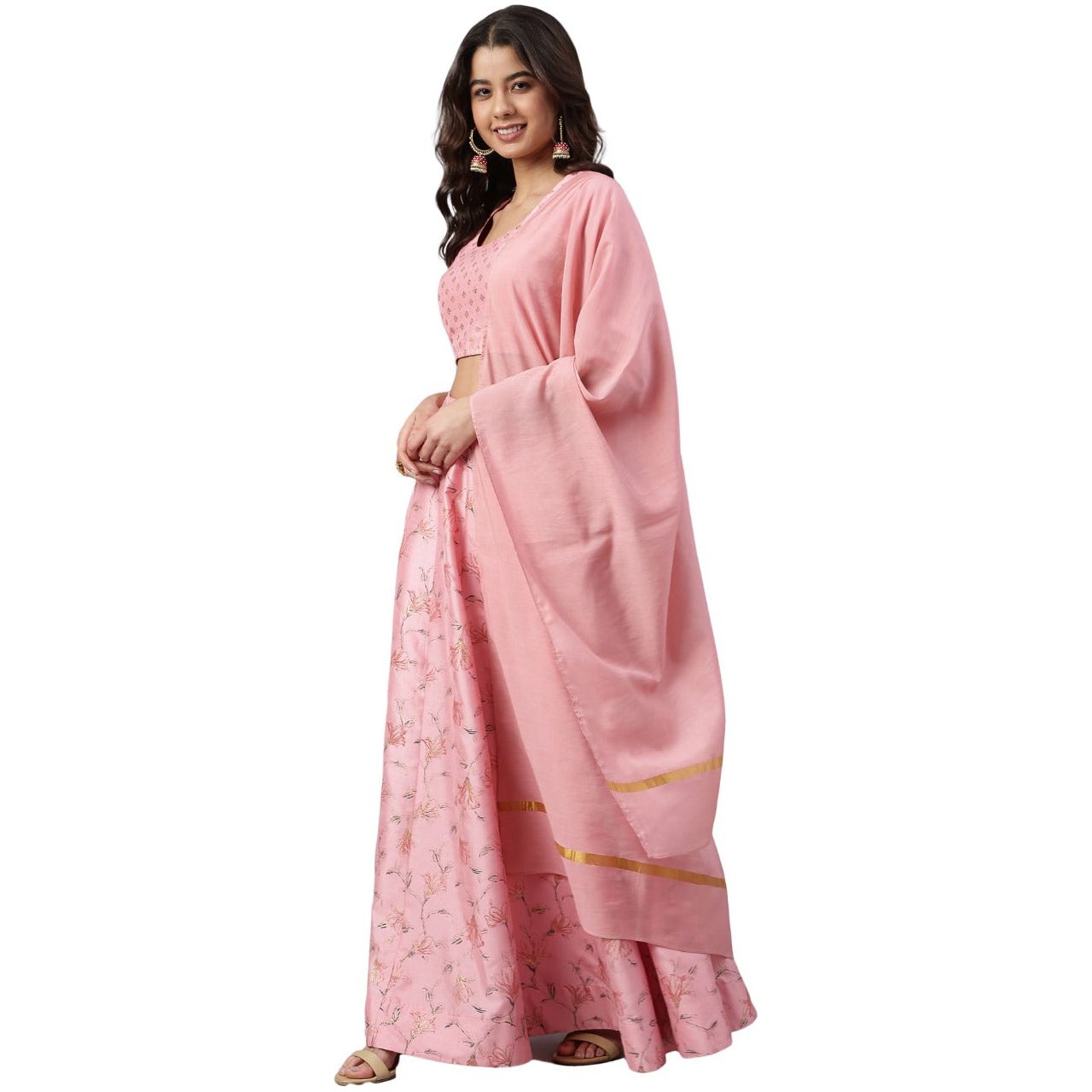 Elegant Baby Pink Lehenga Choli Set with Dupatta for Weddings, Parties & Special Occasions - Perfect for Bridal Shower, Sangeet & Festive Celebrations
