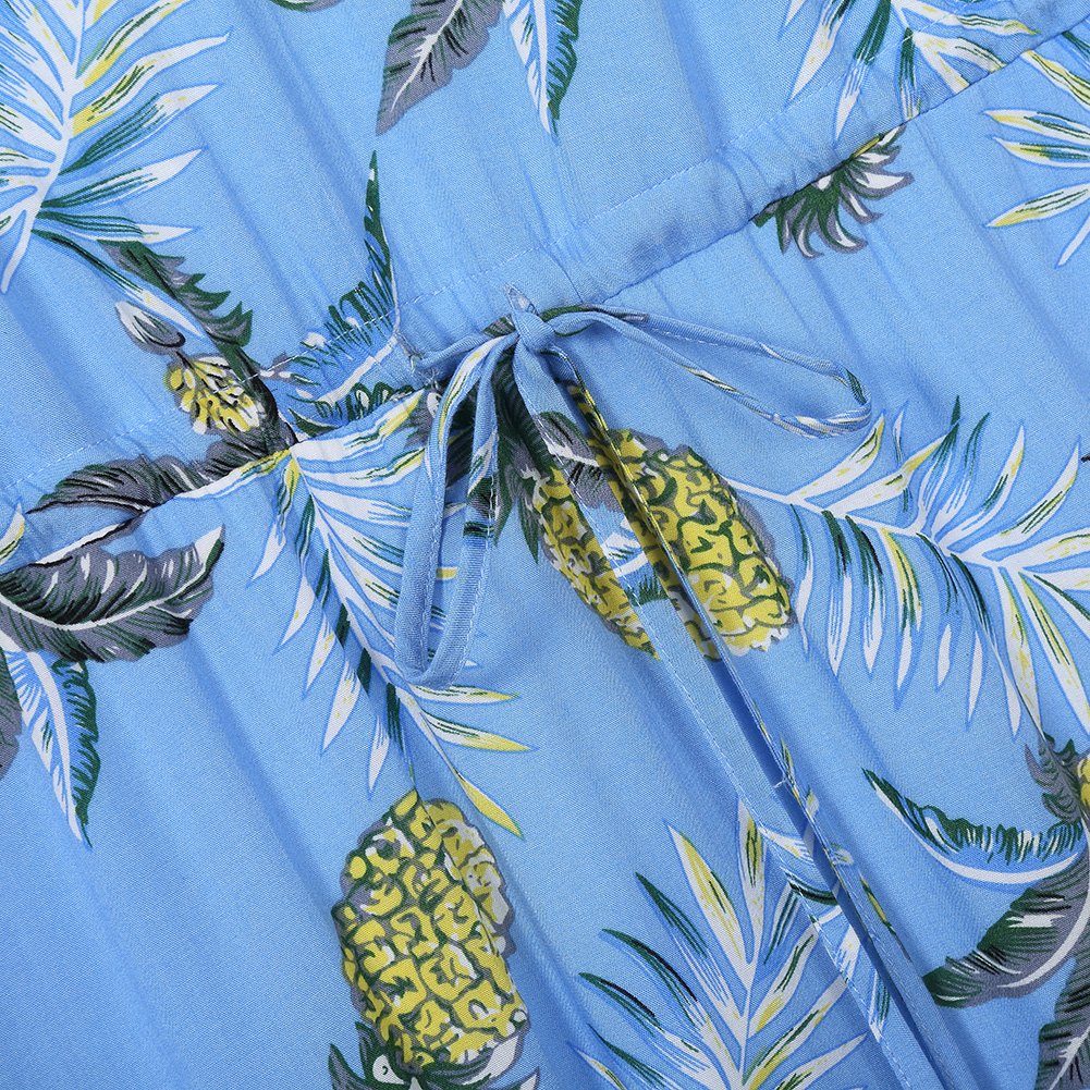Women's Floral Maxi Dress with V-Neck & Straps - Hawaiian Summer Beach Dress for Casual Wear, Vacations & Outdoor Parties