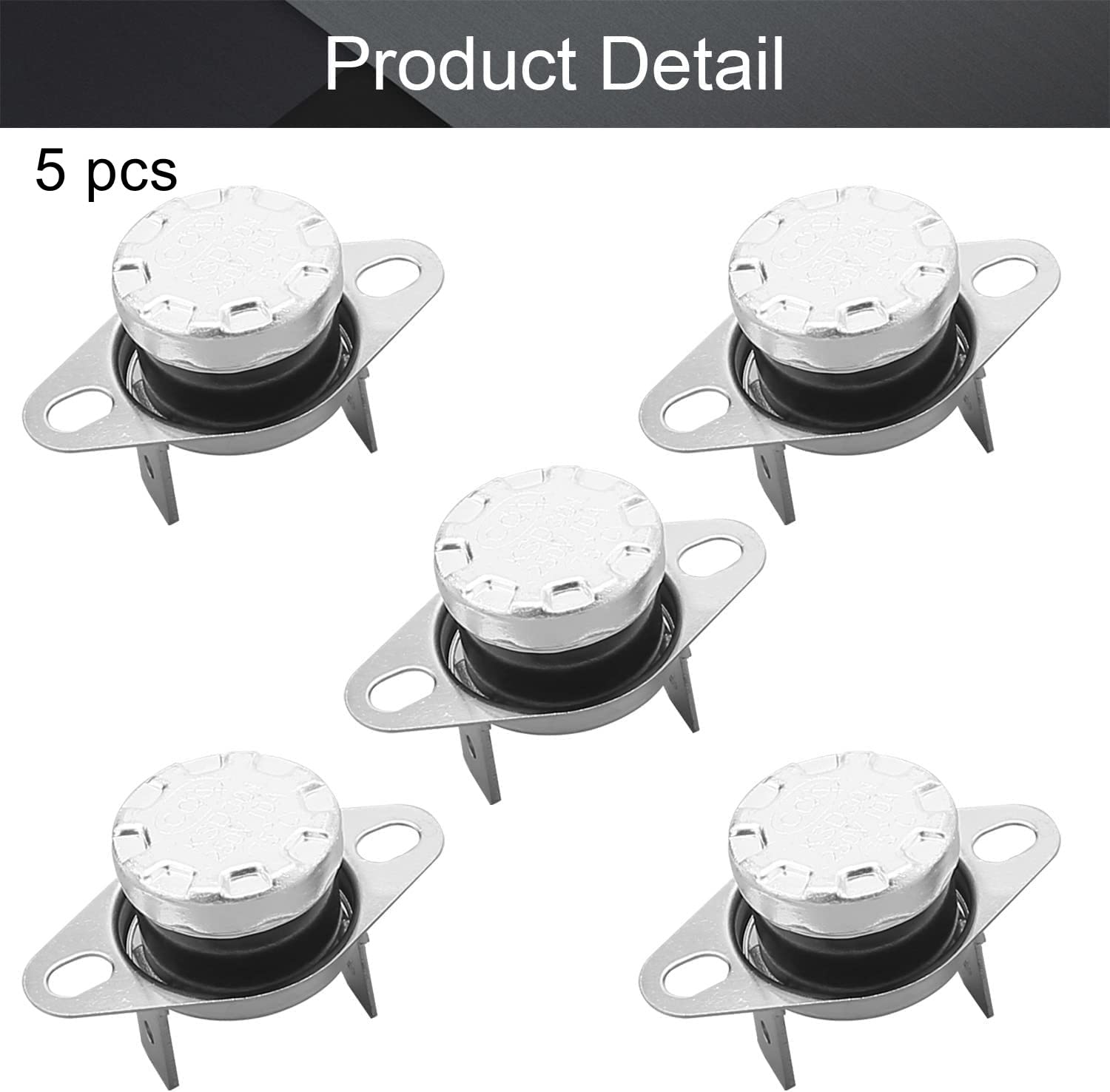 Fielect 5Pcs KSD301 Thermostat 105°C/221°F NC Adjustable Snap Disc Limit Control Switch for Microwave Oven, Refrigerator & Home Appliances - Thermal Protection Switch for Safety & Temperature Control