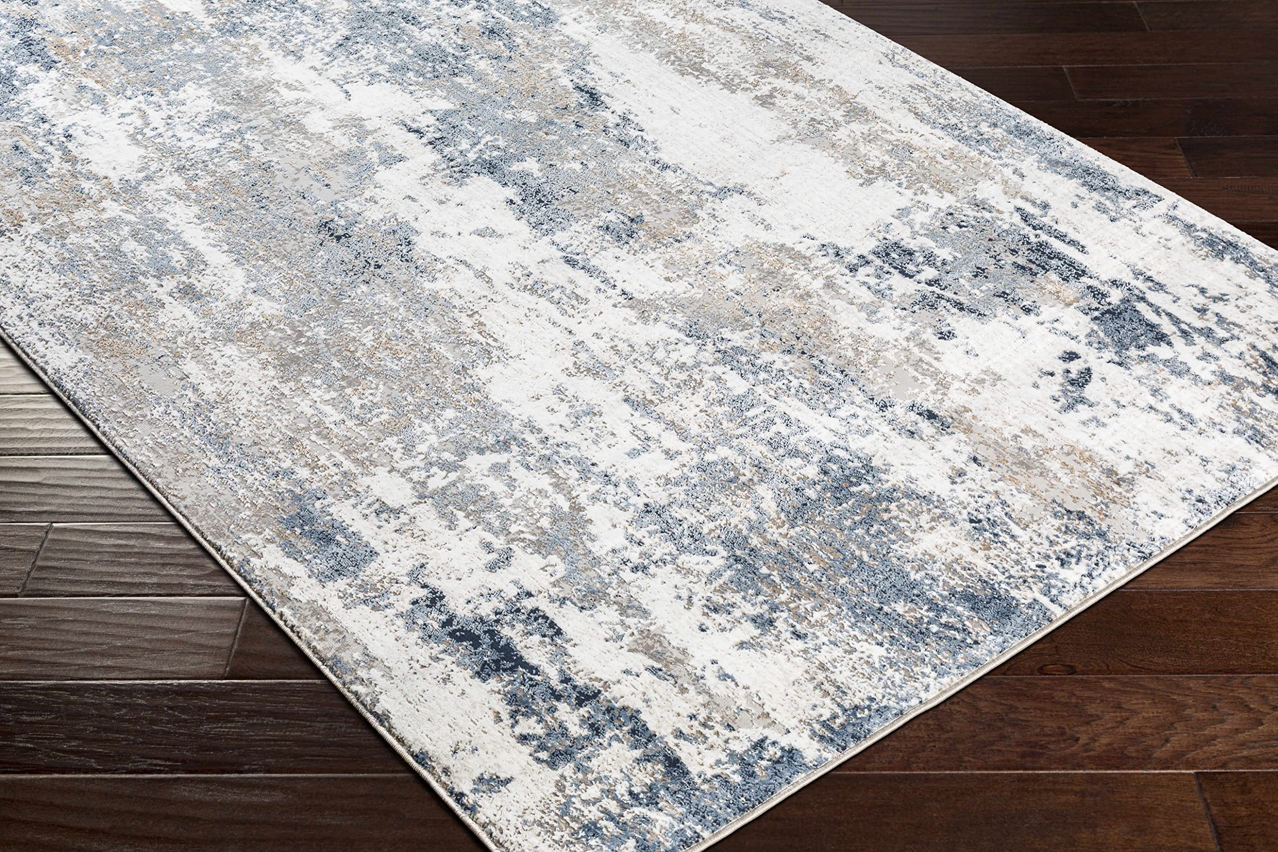 Hauteloom Modern Gray and Blue Area Rug 9'2