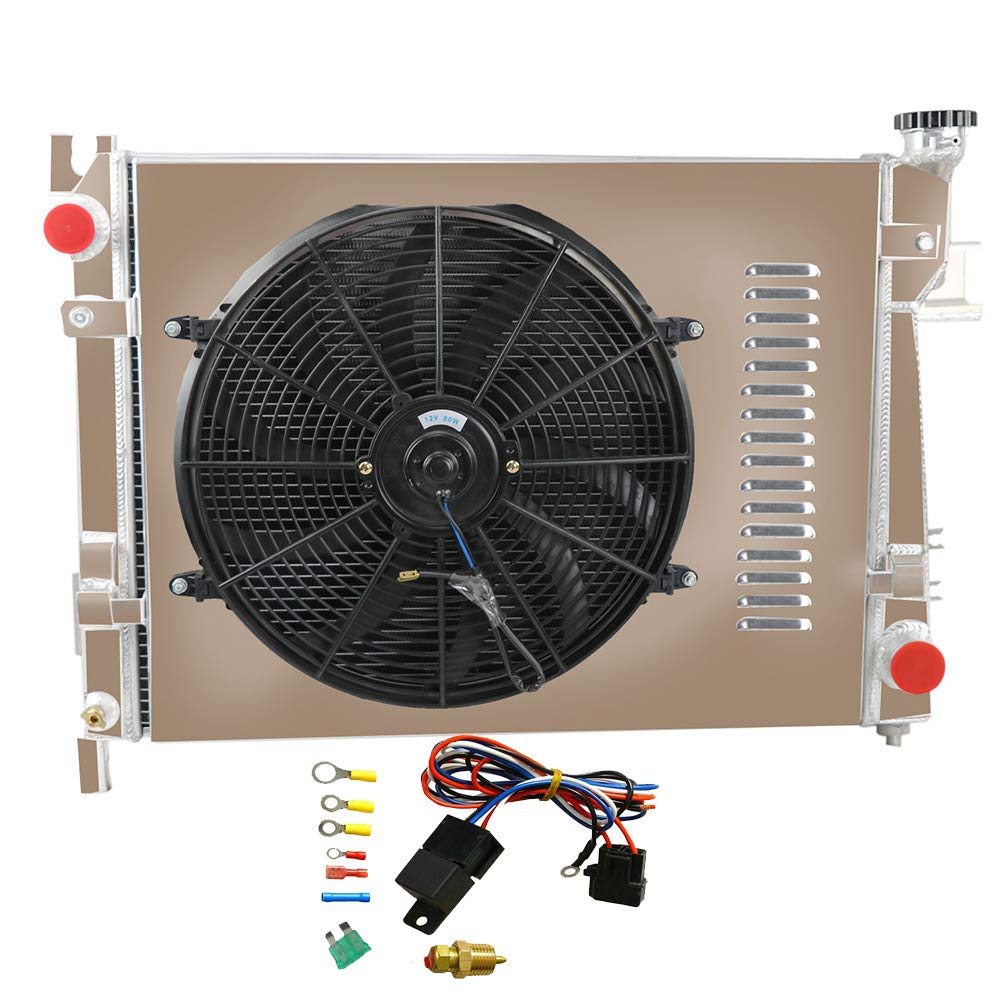 AlloyWorks 3-Row Aluminum Radiator Fan Shroud for 2003-2009 Dodge Ram 1500 2500 3500 - Replacement Part CH3010281 CH3010301 52028830 52028830AE 52028830AF | Heavy Duty Cooling for Towing & Off-Road Use