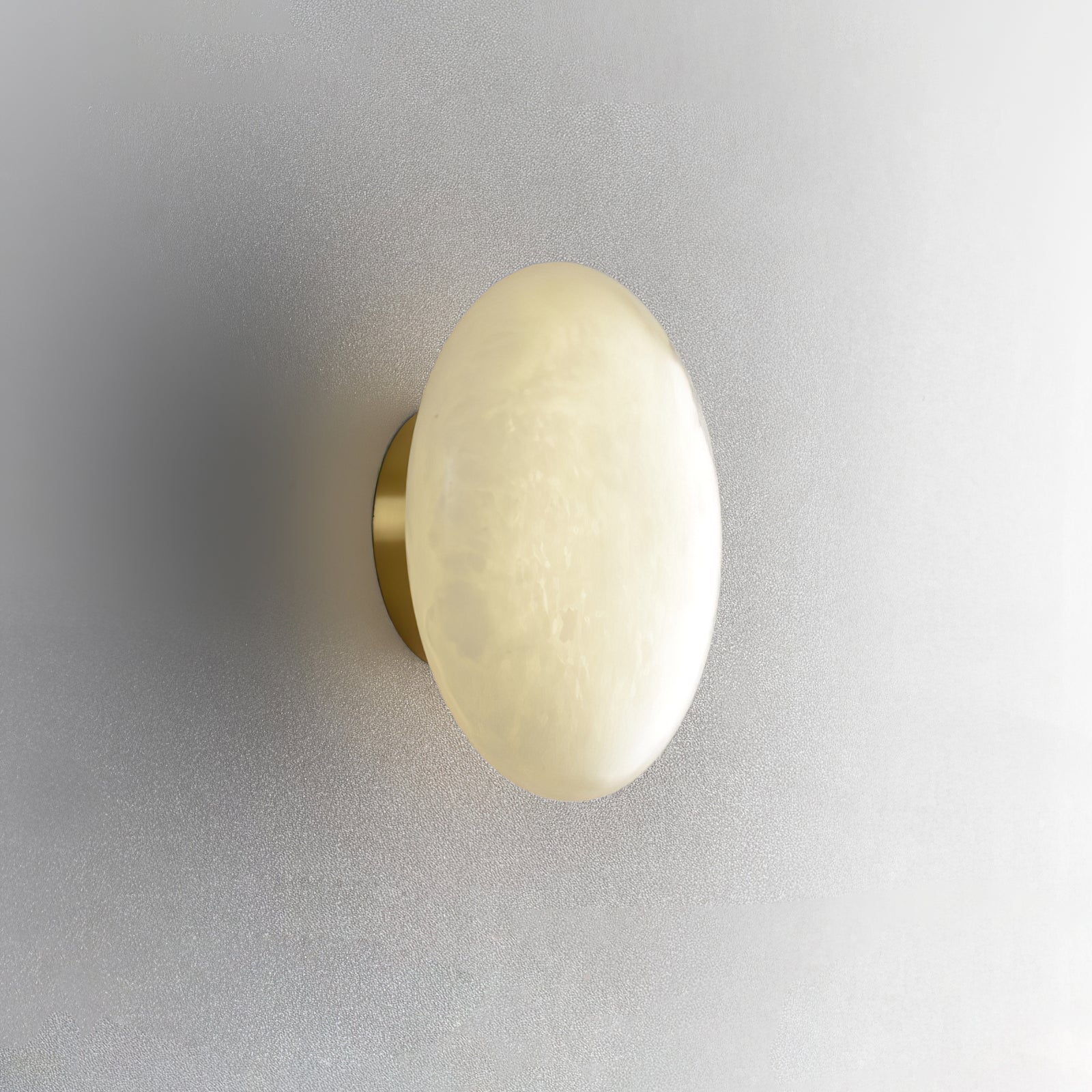 Elegant Alabaster Oval Ceiling Lamp - Modern White Stone Pendant Light for Dining Room, Bedroom & Living Room Lighting