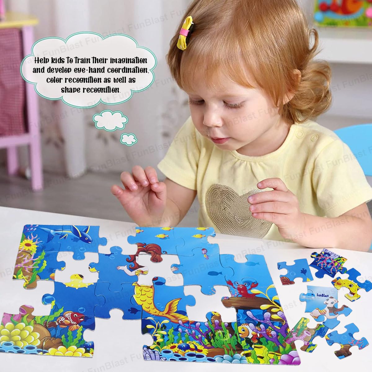 FunBlast Little Mermaid 24-Piece Jigsaw Puzzle for Kids Ages 4+ | Educational Toddler Puzzle Toy | Perfect for Birthday Gifts, Preschool Learning & Family Game Night (Multicolor)