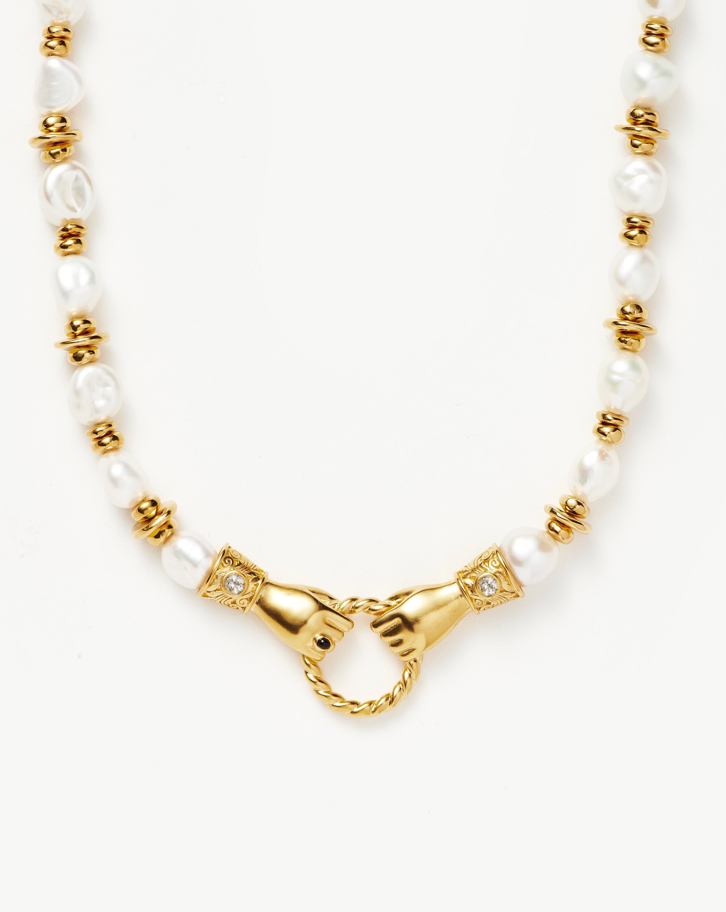 Harris Reed Chunky Beaded Gemstone Necklace - 18k Gold Plated with Pearl Accents | Elegant Statement Jewelry for Women, Perfect for Parties, Weddings & Special Occasions