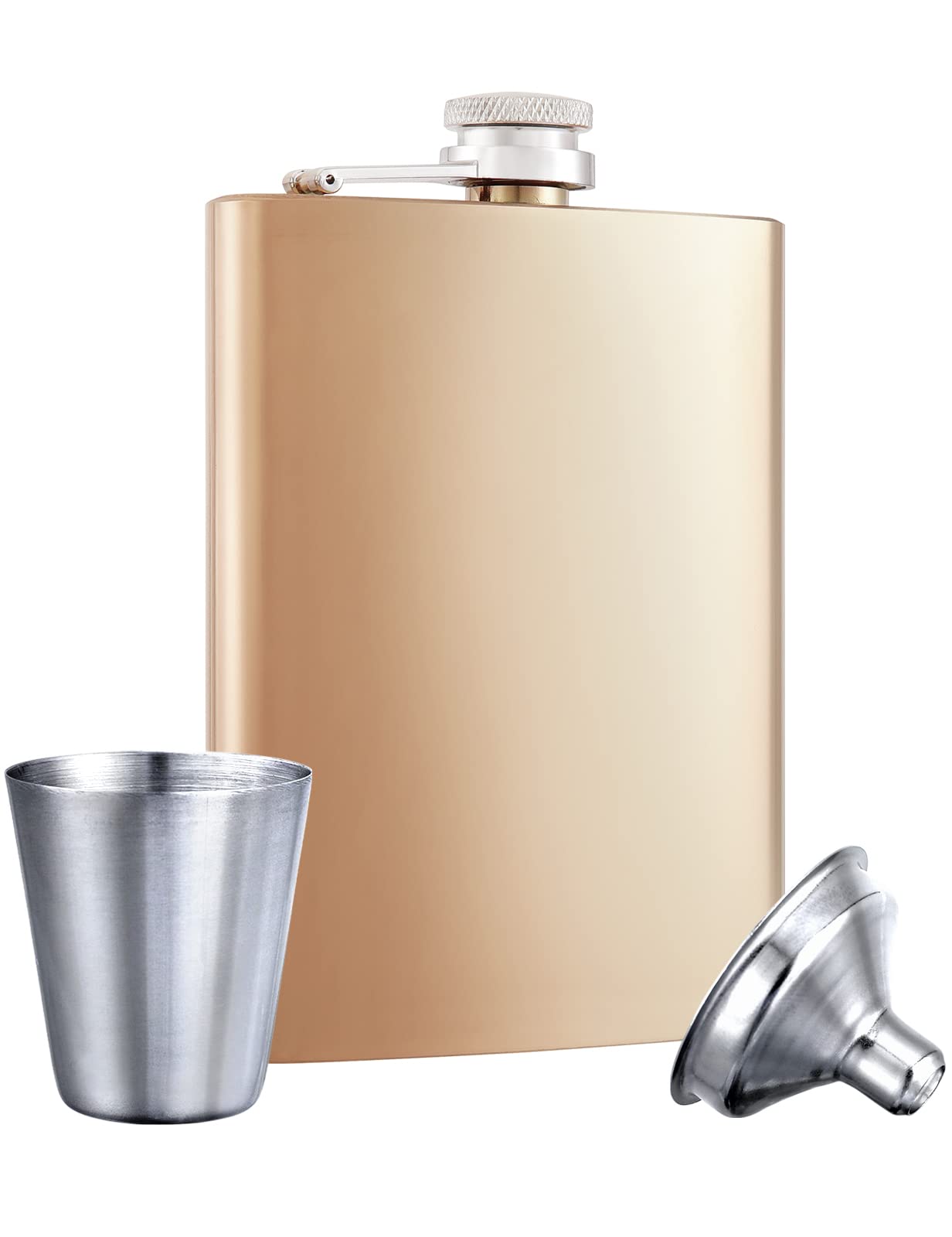 Personalized Bridesmaid Flasks Set of 10 - Custom 8oz Stainless Steel Engraved Liquor Flasks for Women - Perfect Bridesmaid Gift, Bachelorette Party, Valentine's Day & Birthday Presents (Champagne) - Great for Weddings, Girls' Night Out & Special Celebrations