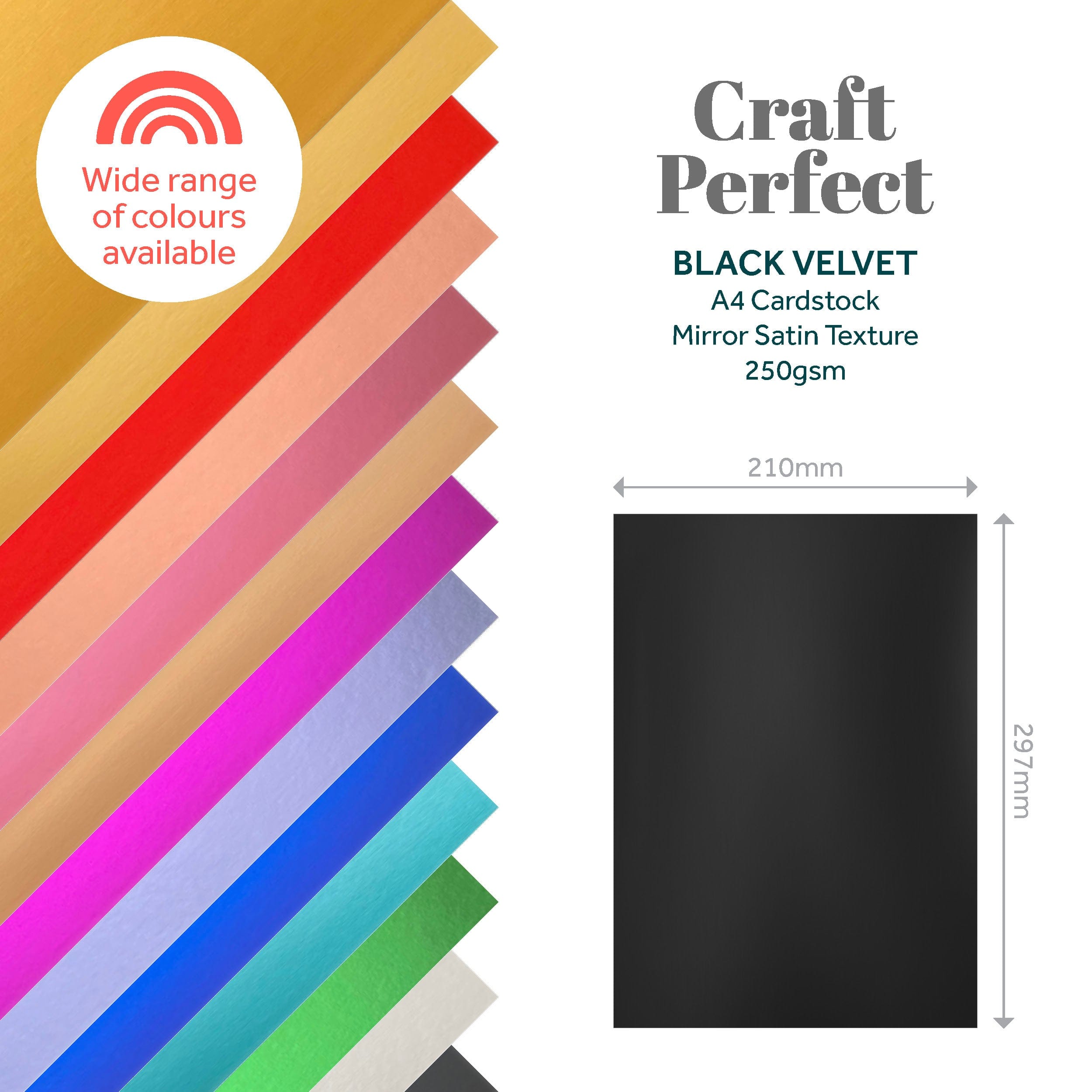 4-Pack Black Velvet Mirror Cards with Satin Finish - A4 Size (9474E4) - Perfect for Scrapbooking, Invitations & DIY Crafts