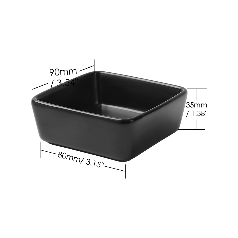 MEI YI TIAN Black Square Ceramic Paper Clip Holder - Stylish Desk Organizer for Office Supplies, Paper Clips & Binder Clips - Perfect Desktop Accessory for Home Office, School & Workstation Organization