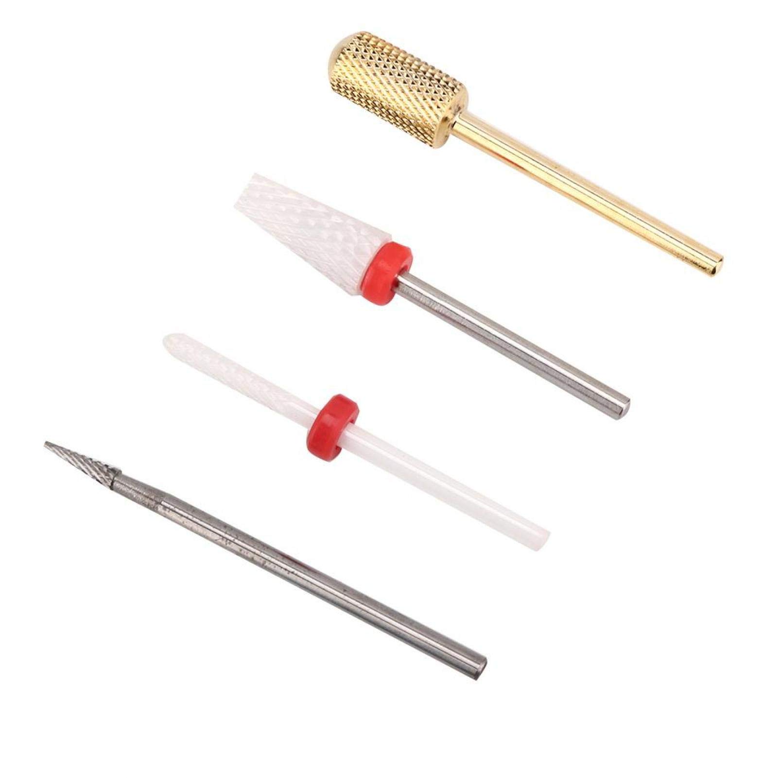 4PCS Professional Nail Drill Bits Set - 3/32 Inch Acrylic Nail File, Cuticle Drill & Fine Grit Efile Bits for Manicure, Pedicure & Salon Use - Perfect for Home Nail Care & Professional Nail Art (FD-8)