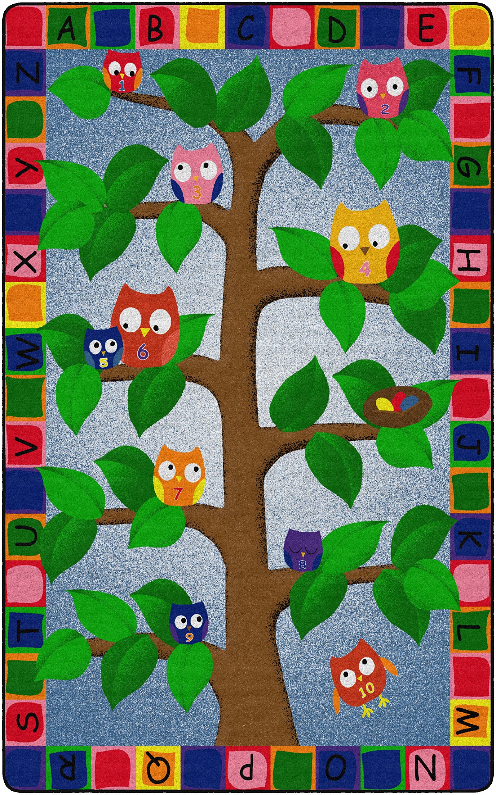 Alphabet Owls Educational Area Rug for Kids - 7'6