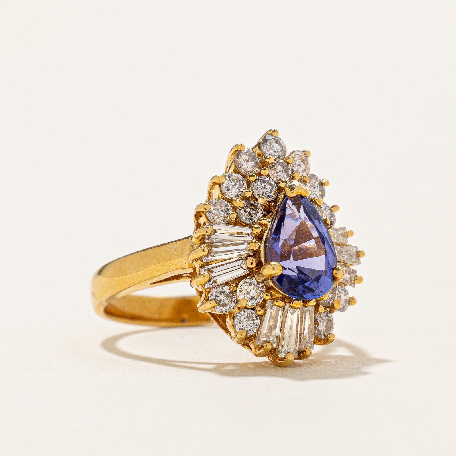 Exquisite 1.45ct Tanzanite & 1.08ctw Diamond Cocktail Ring - Size 6.5 | Elegant Jewelry for Evening Parties, Weddings & Special Occasions
